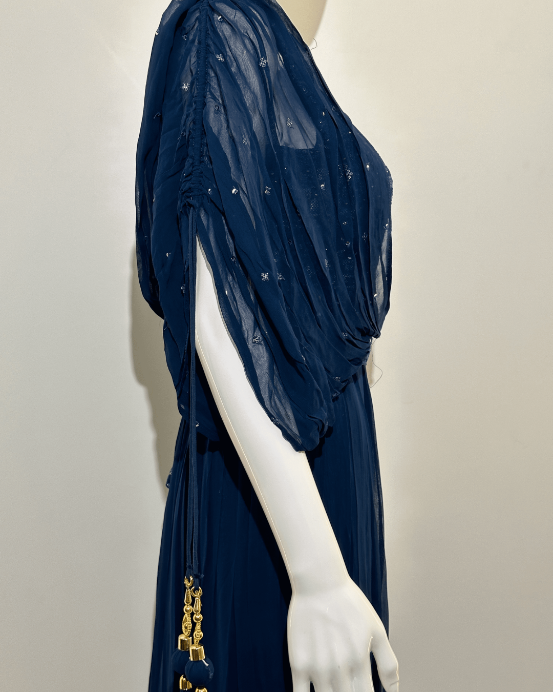 Georgette Butterfly Design Gown with Belt