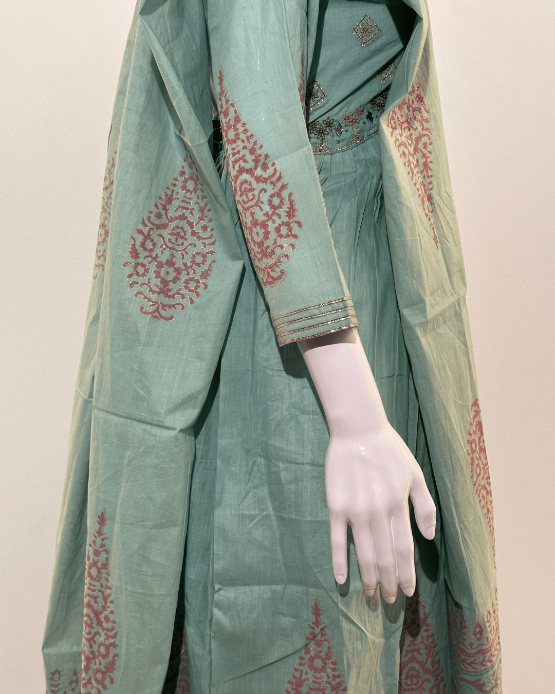 Image of Kalamkari Print Alia Cut Kurti Set - 3 Piece