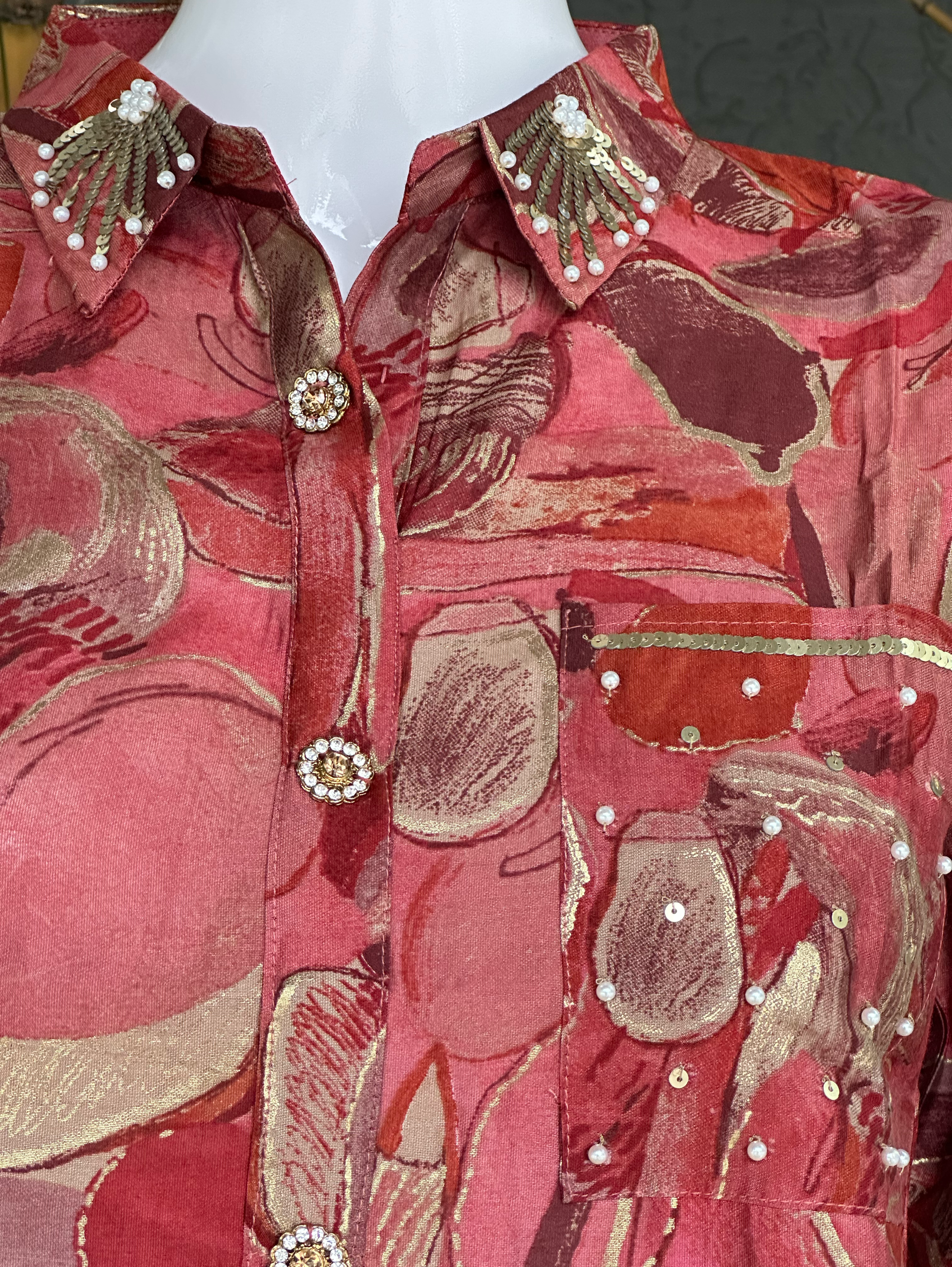 Image of Muslin with Collar and Pocket work Coords