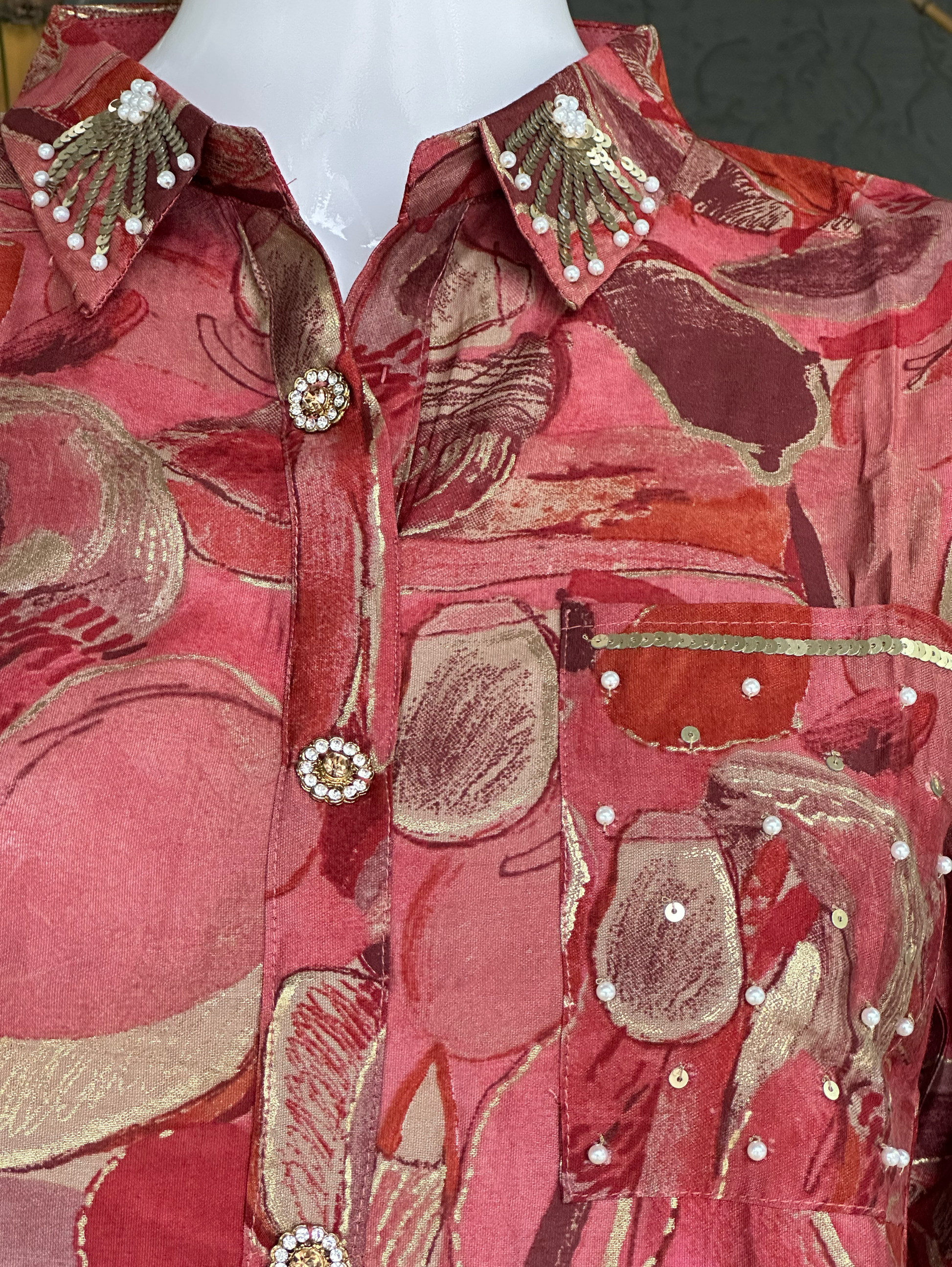 Muslin with Collar and Pocket work Coords