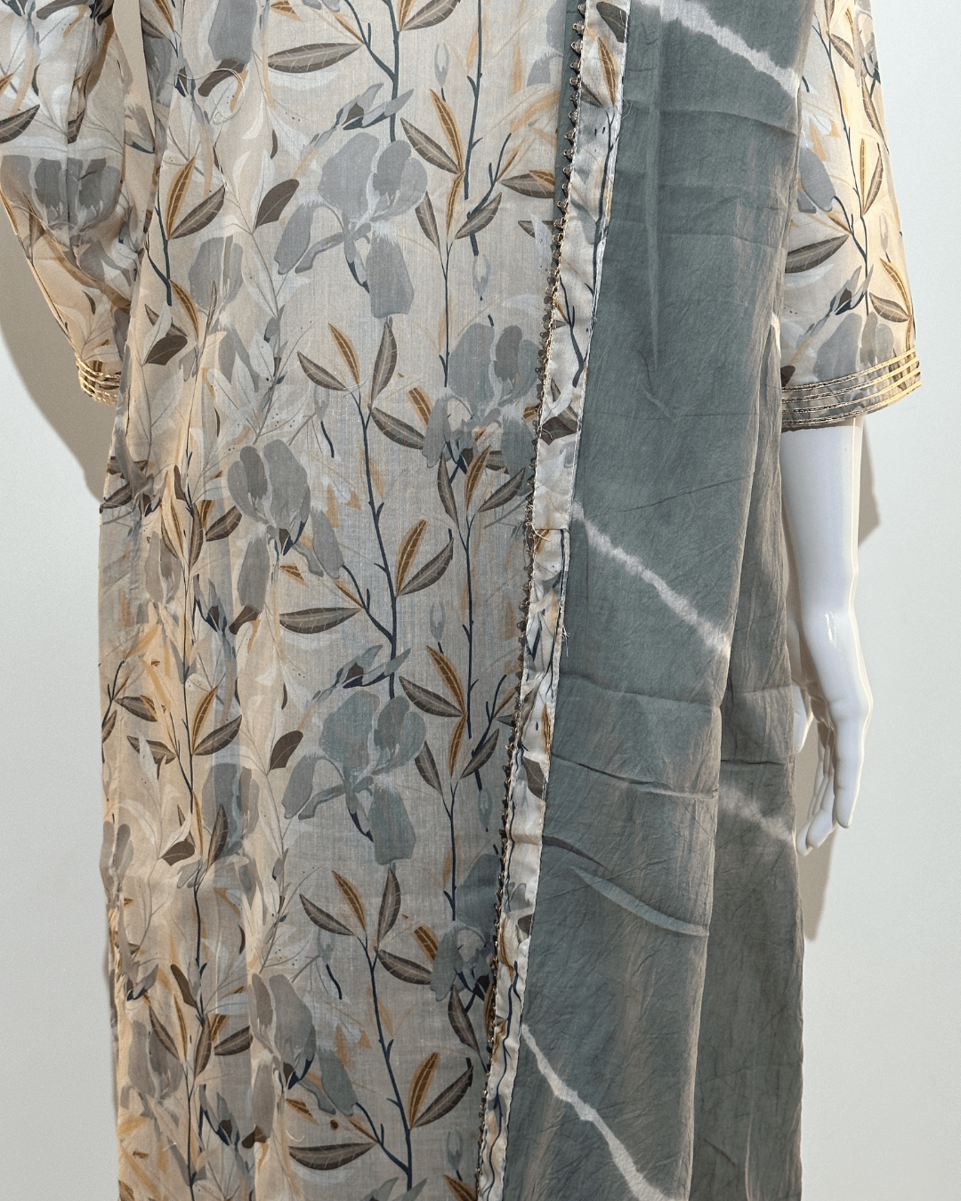 Mull Cotton Straight Kurti Set - 3 Piece