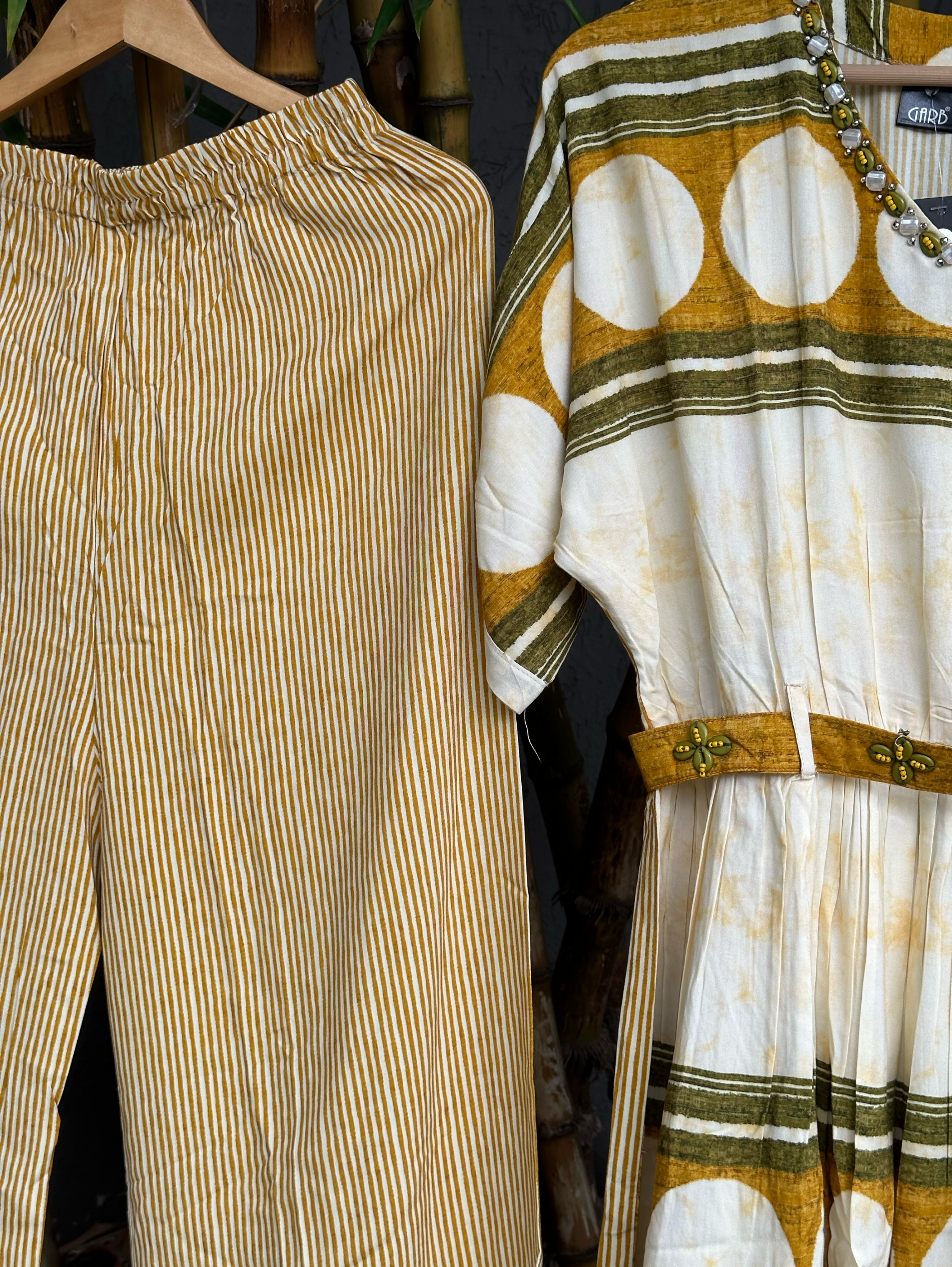 Image of Rayon V Neck Embroidery with Belt Coords