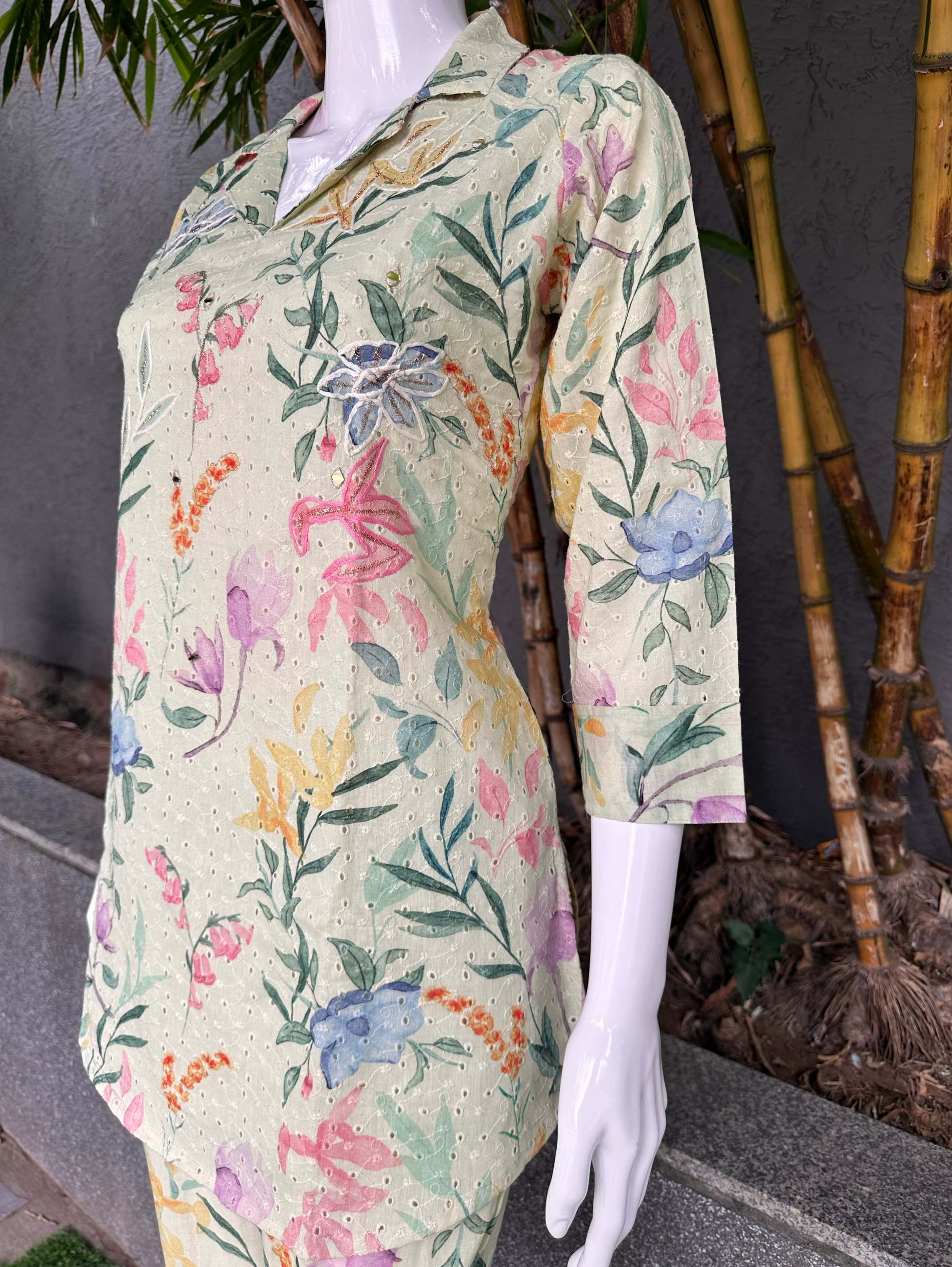Lucknowi work Pure Cotton- Coords