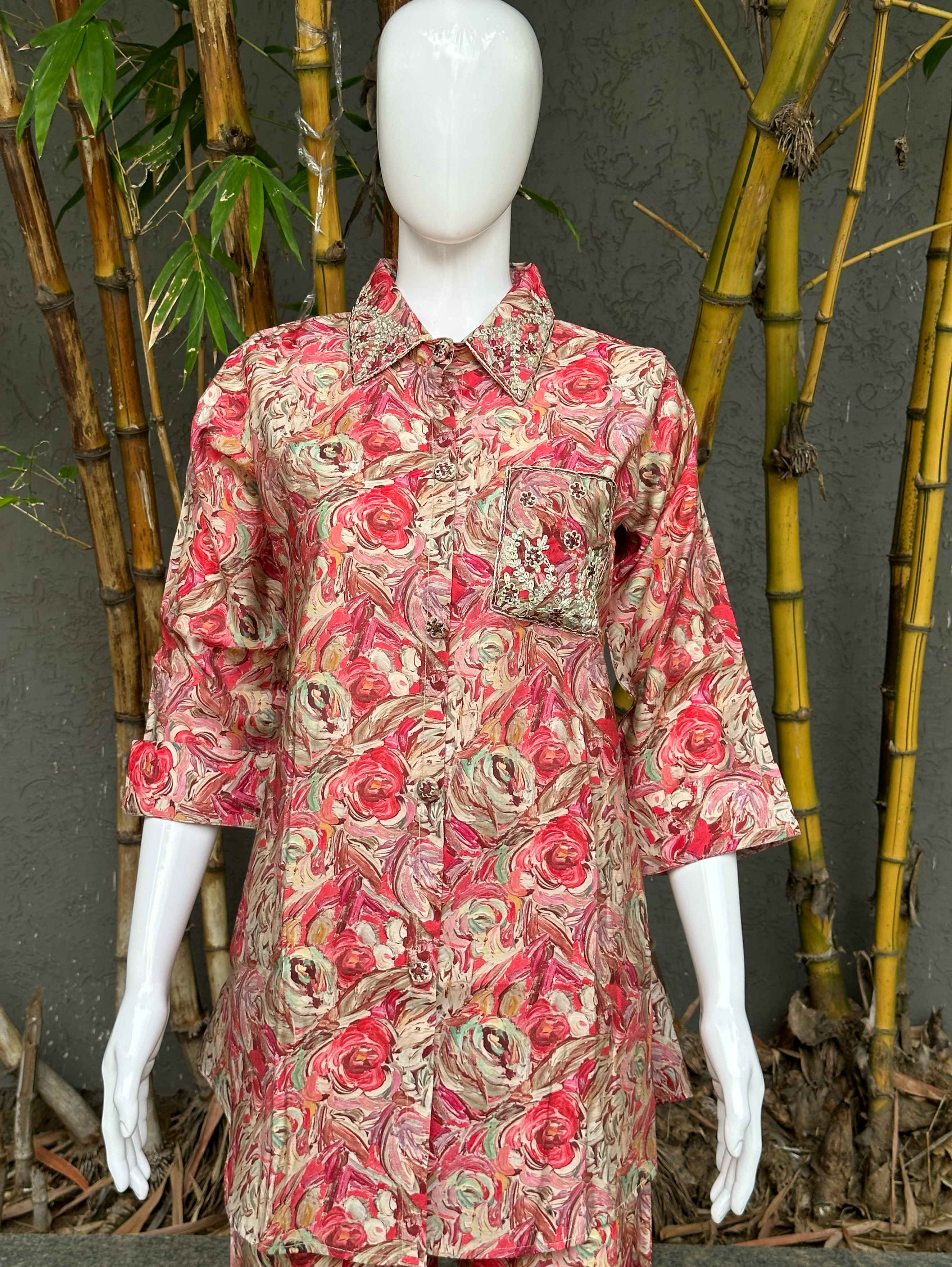 Muslin with Complete Embroidery work