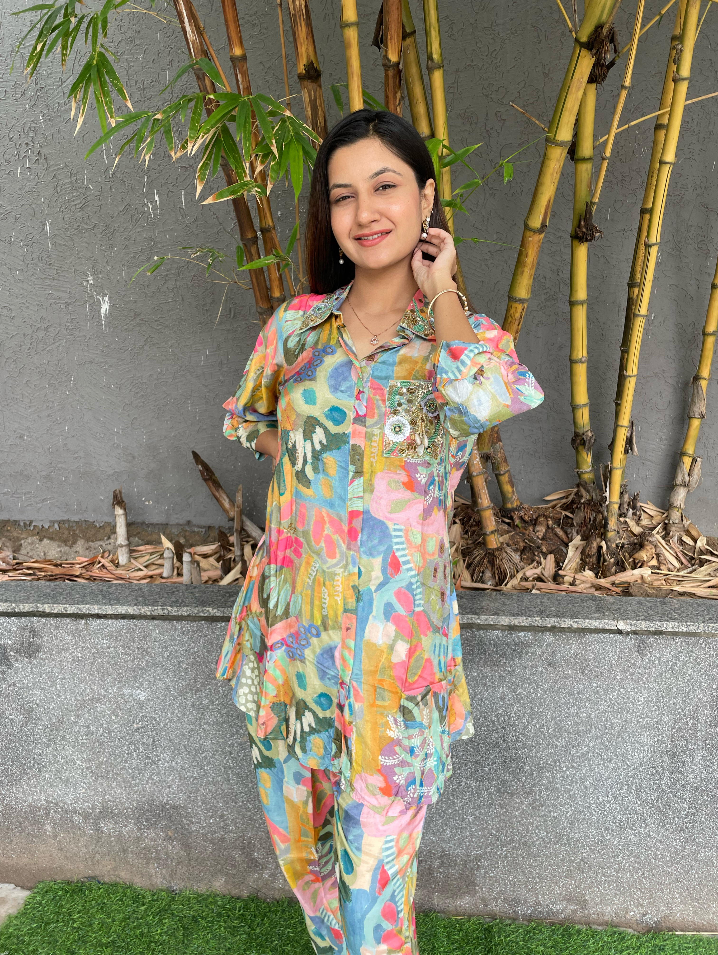 Muslin Coords with Hand work