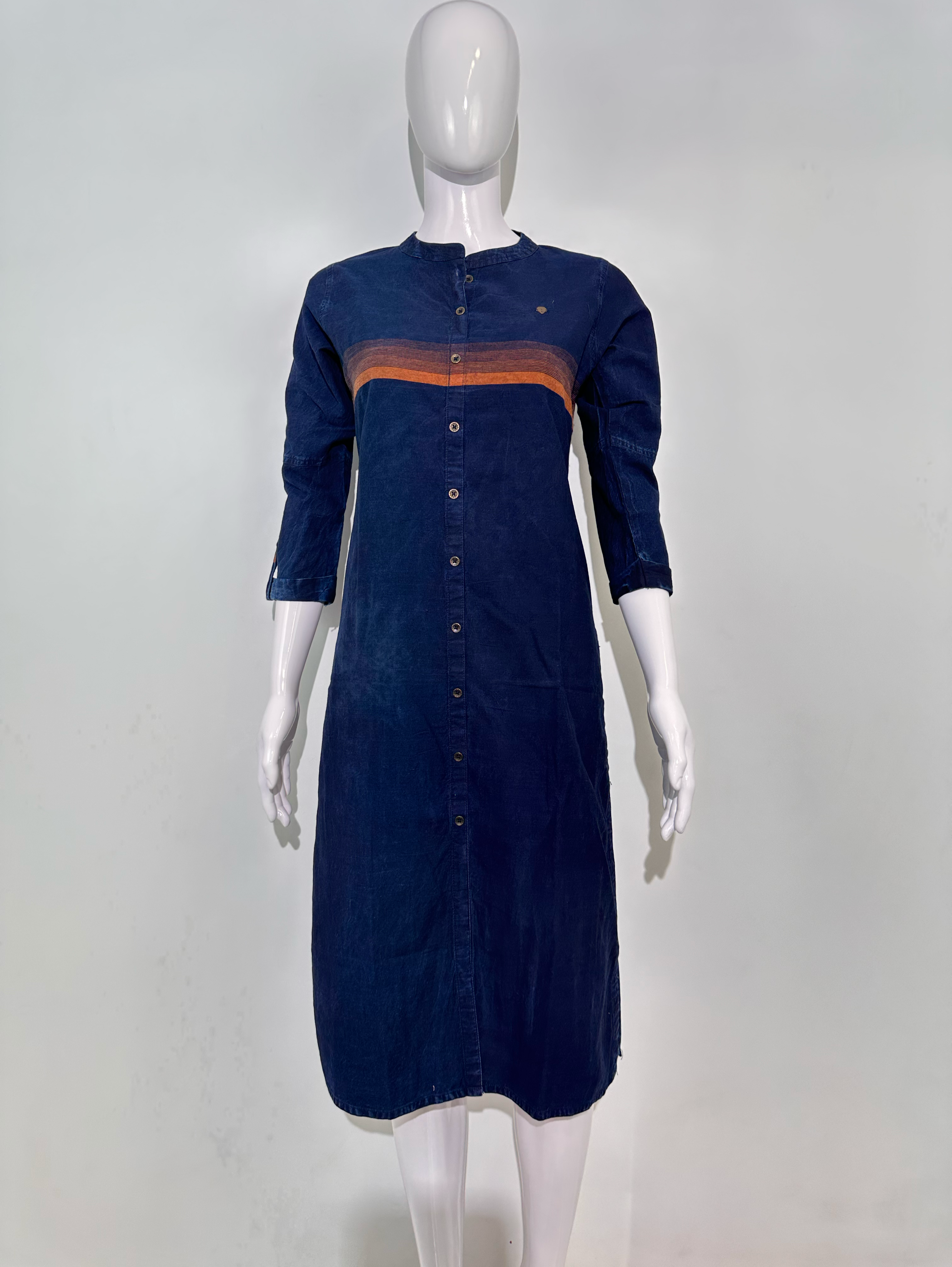 Image of Straight Denim with Stripe Print Kurti