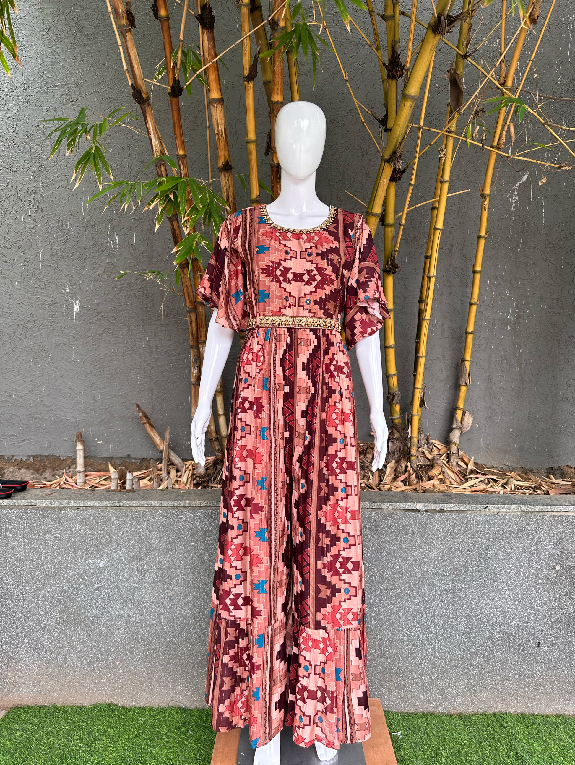 Premium Muslin Jumpsuit with Embroidary work