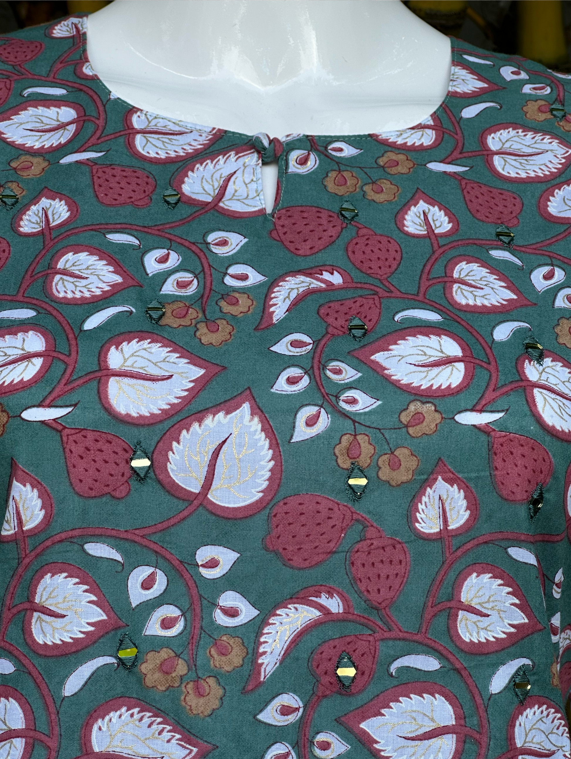 Cotton Print Mirror work Tunic