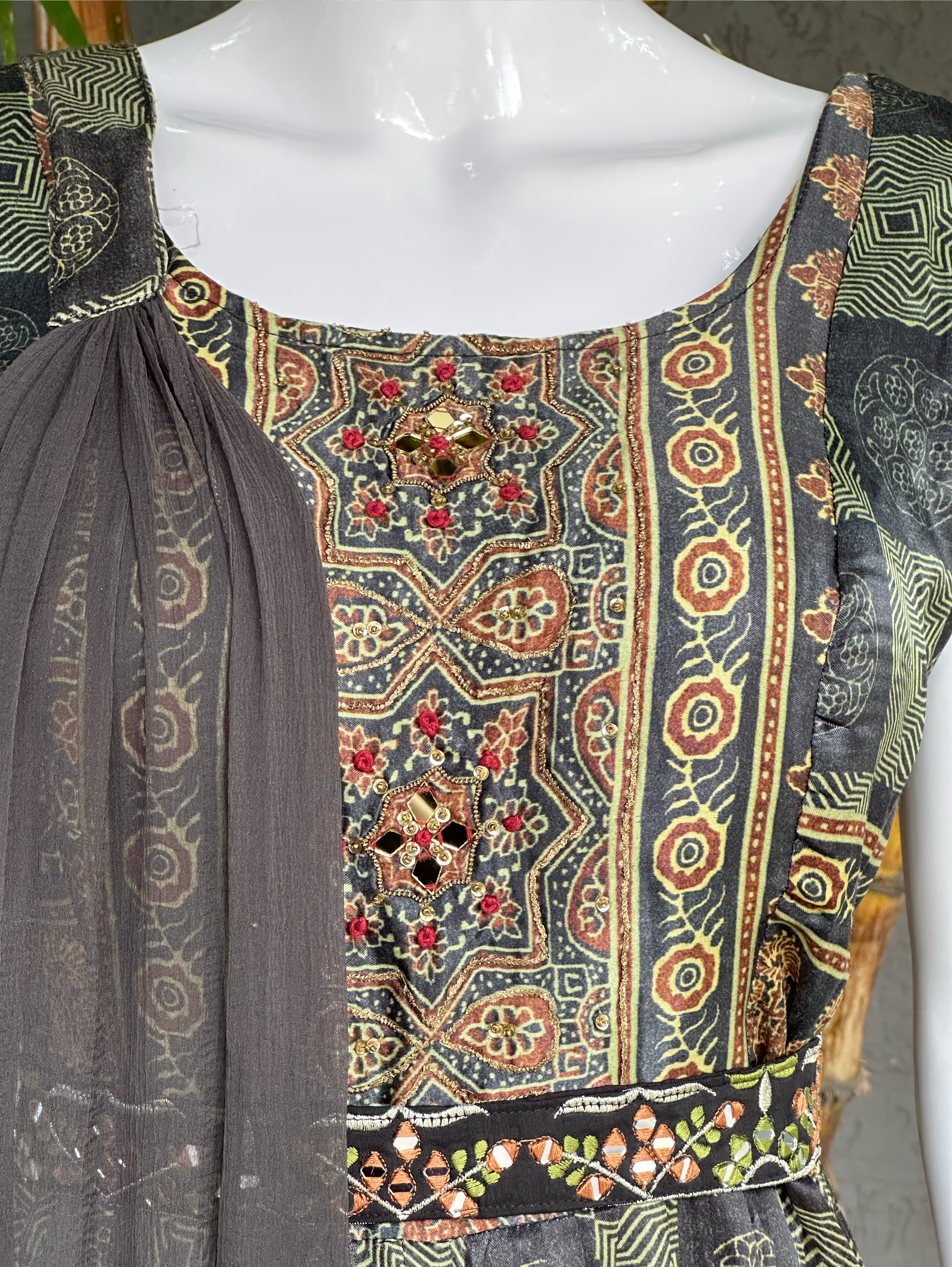 Image of Naira Style 3 Piece Palazzo Set - Premium Work