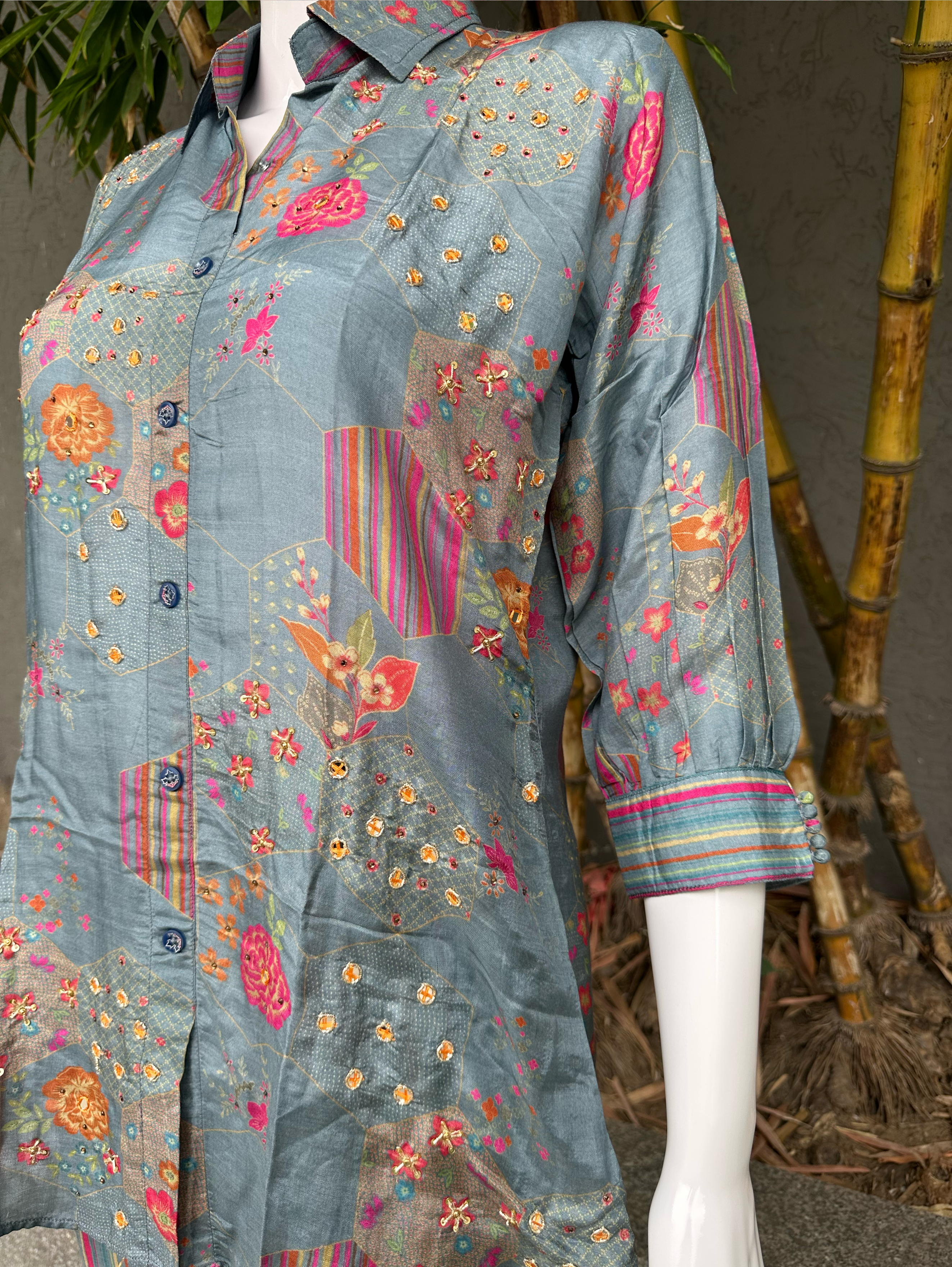 Image of Muslin Embroidery work Coords