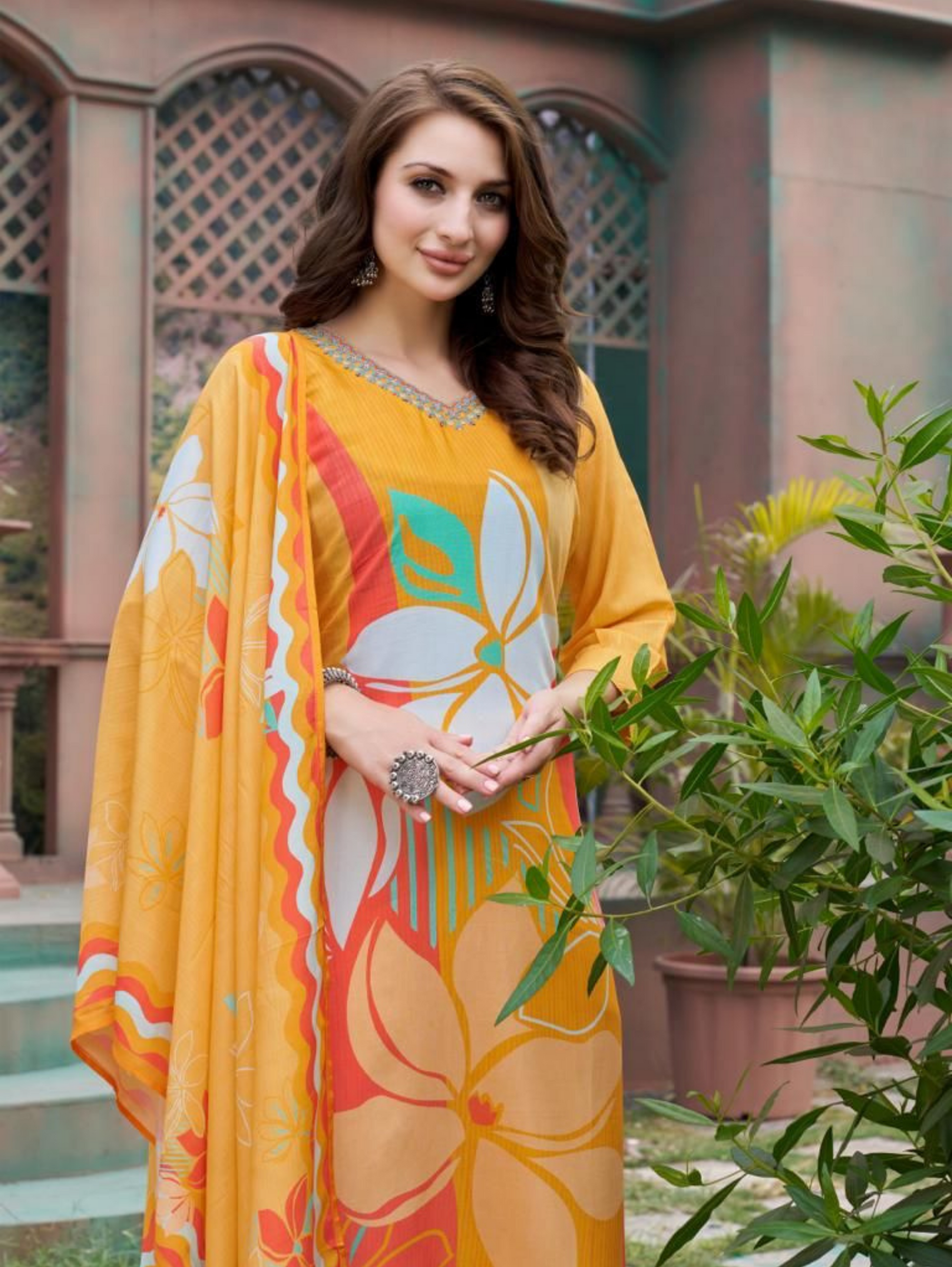 Muslin Designer Traditional Kurti Set