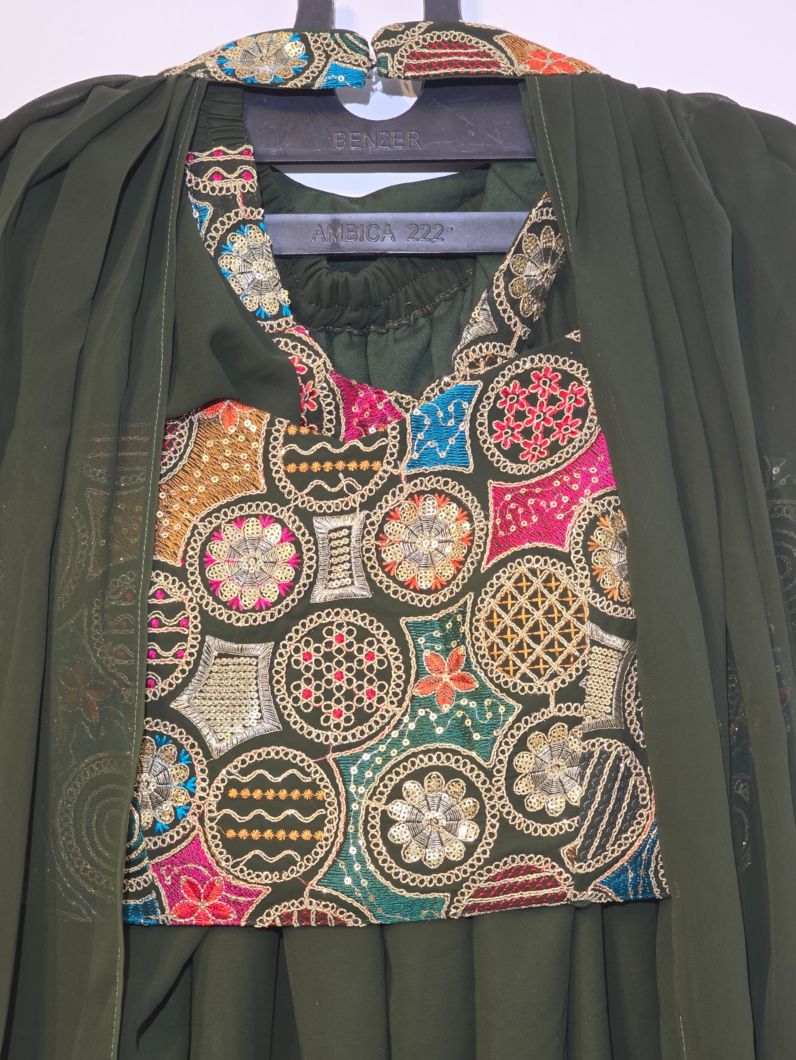 Image of Dhoti Style Georgette Traditional 3 Piece