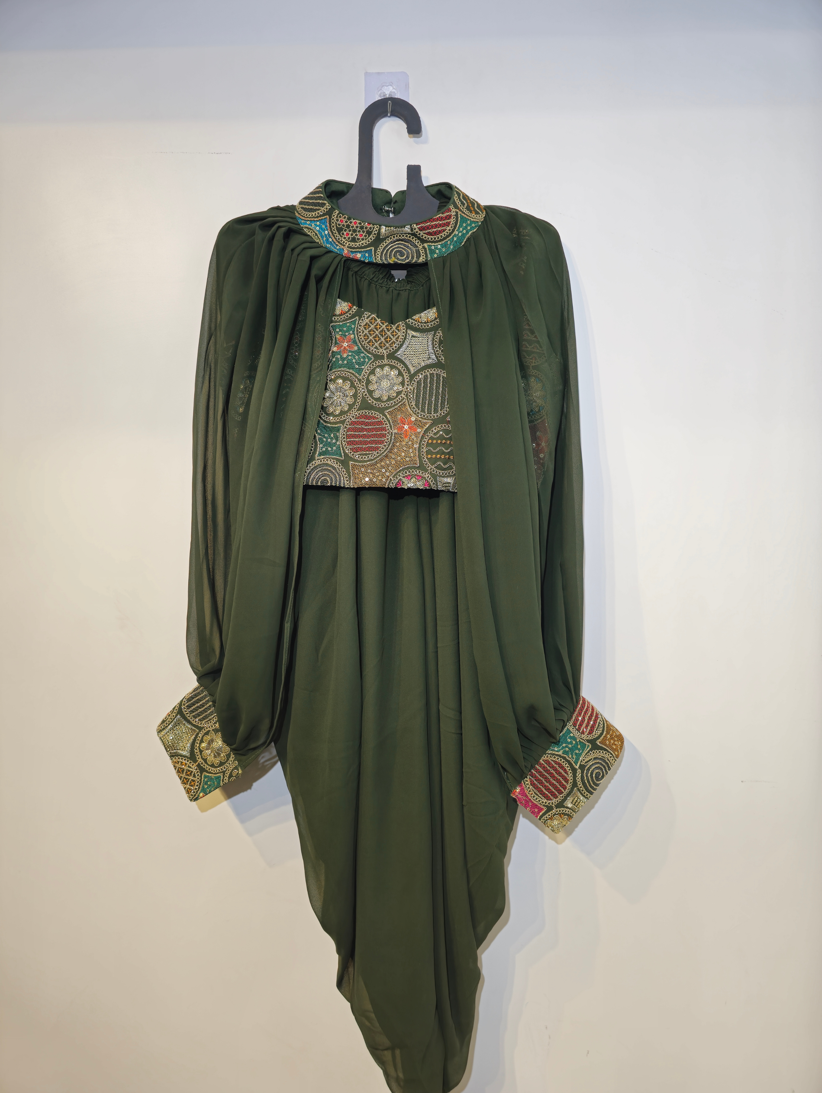 Image of Dhoti Style Georgette Traditional 3 Piece