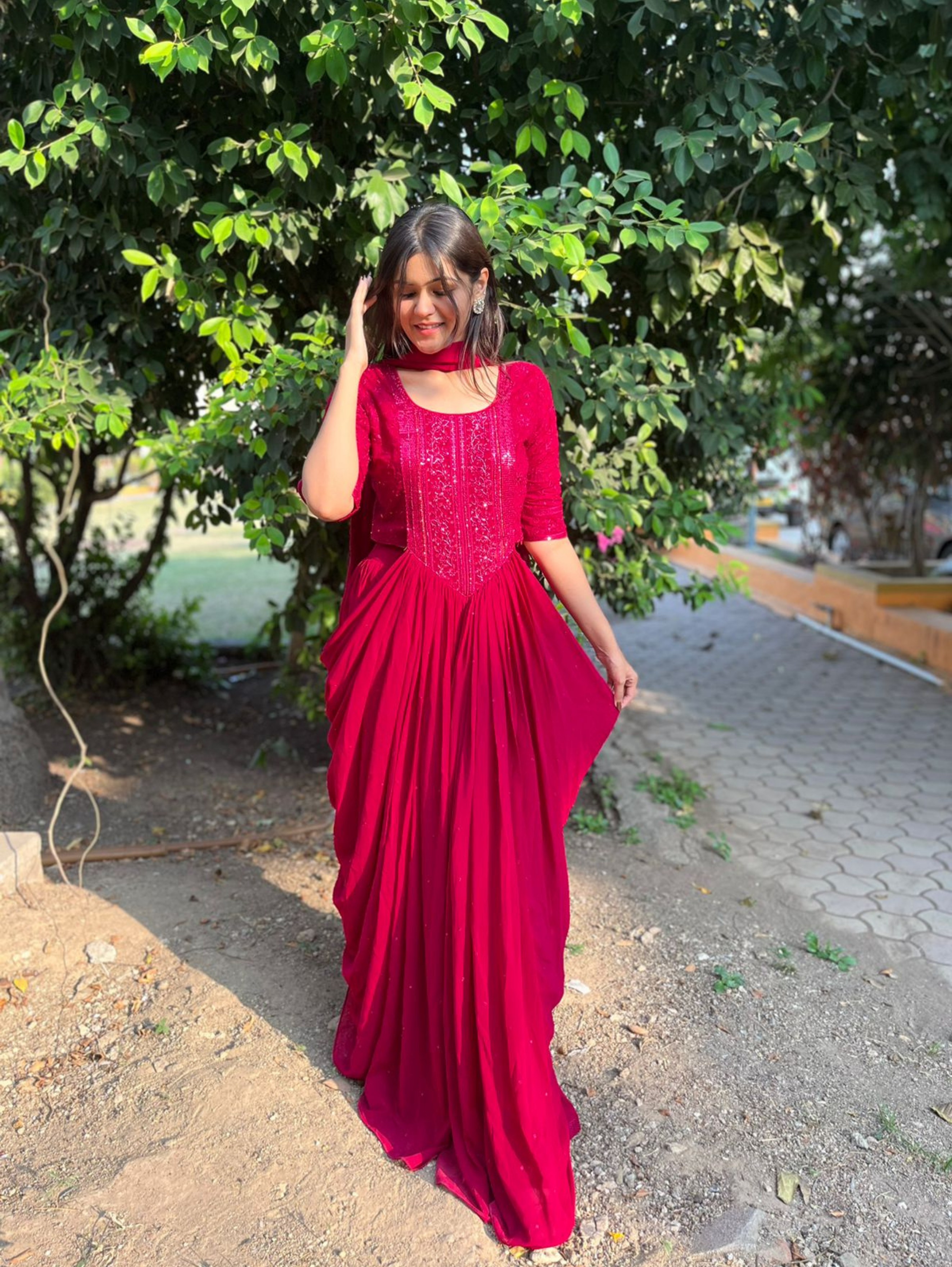 Image of Designer Georgette Traditional 3 Piece