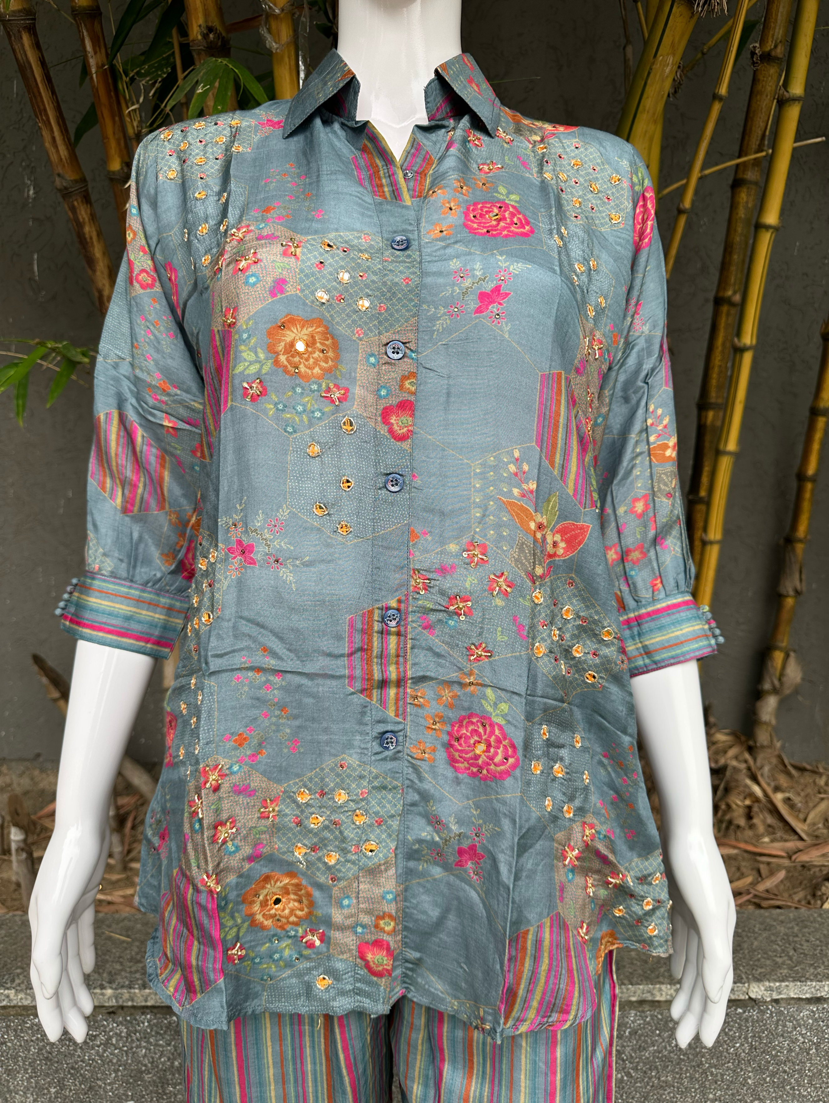 Muslin Embroidery work Coords