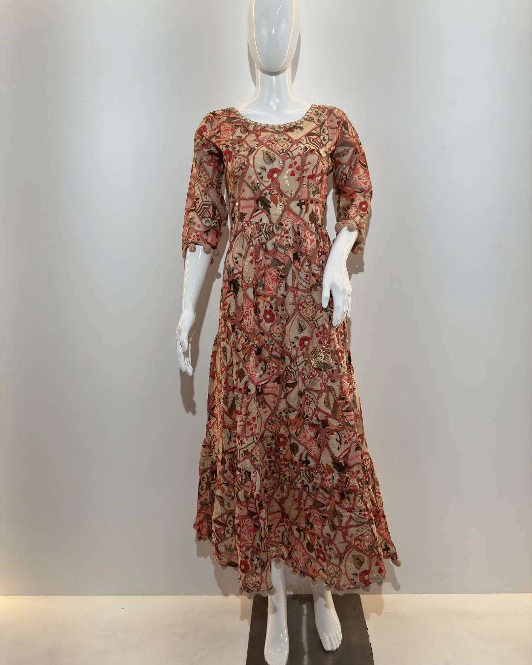 Image of Mull Cotton Mirror work Gown