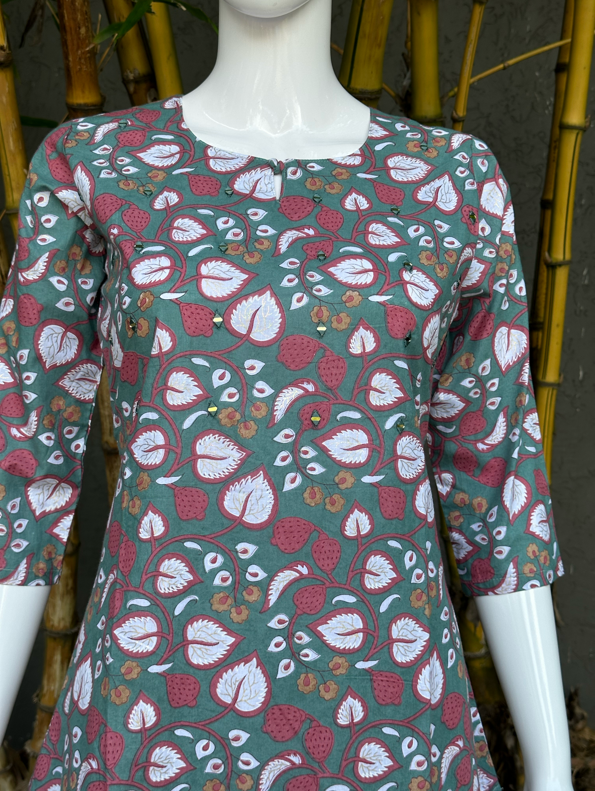 Cotton Print Mirror work Tunic
