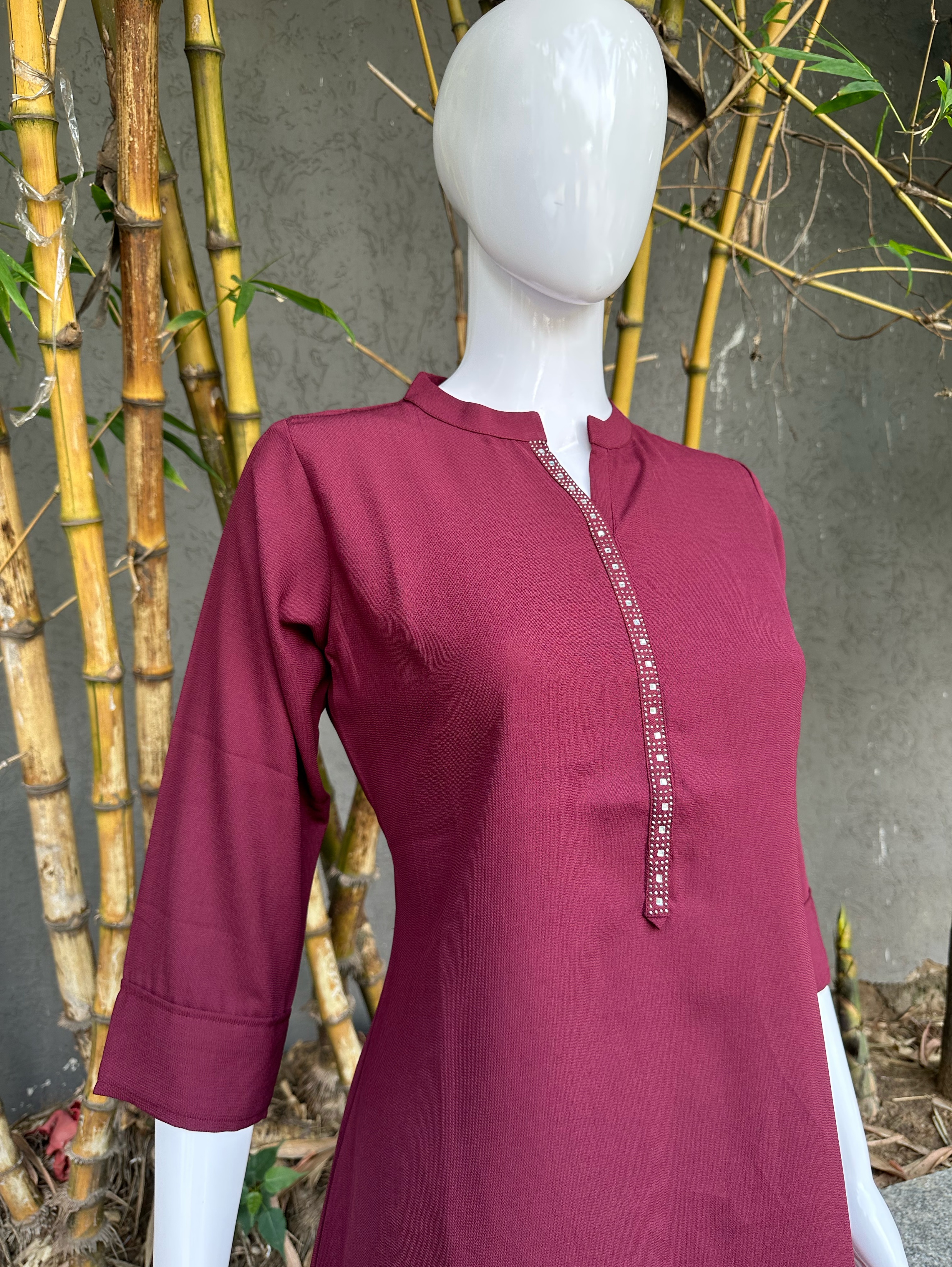 Image of Cotton Hosiery Tunic - Moti Work