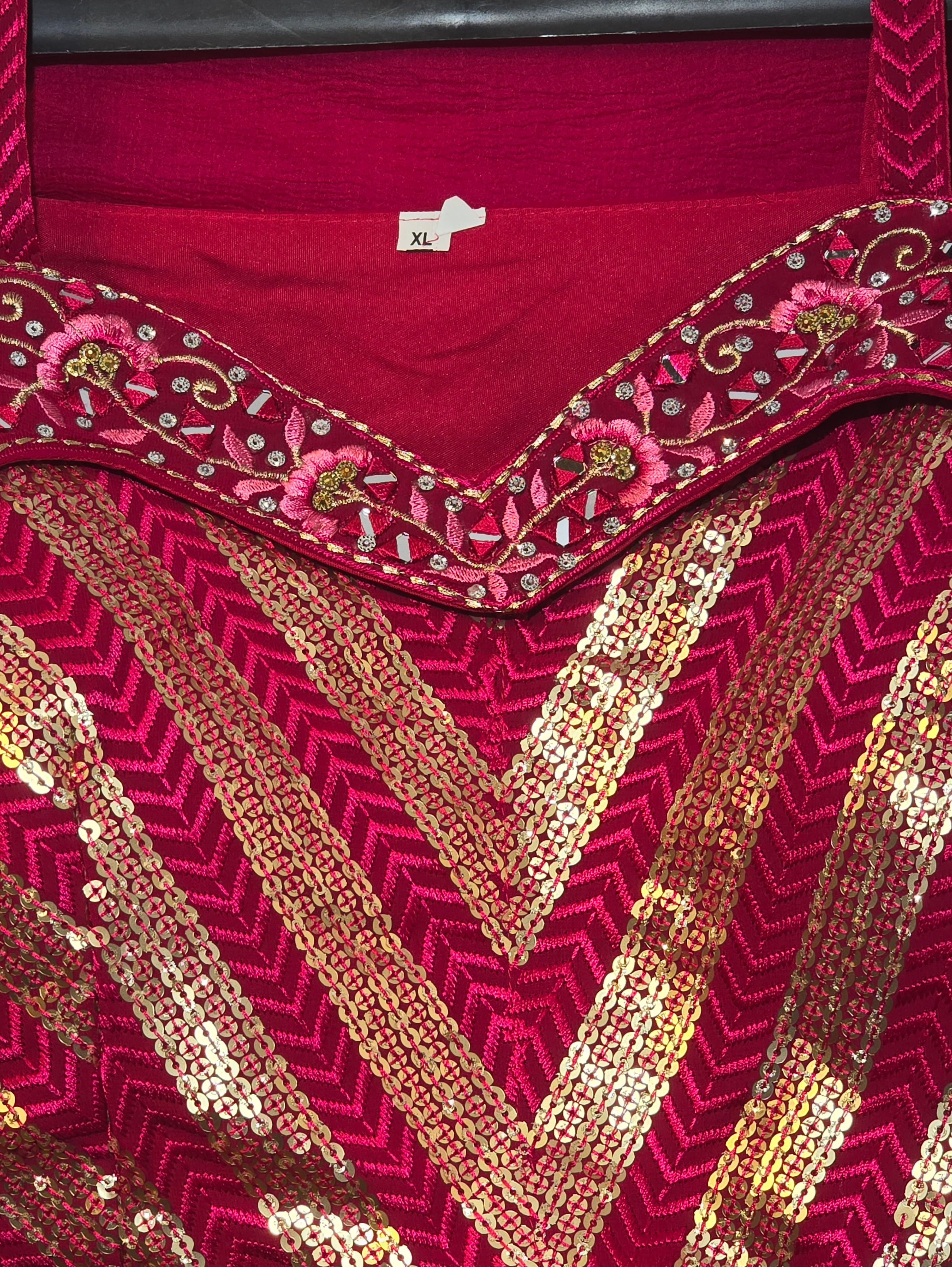 Image of Designer Georgette Crop - Top Set with work - 3 Piece