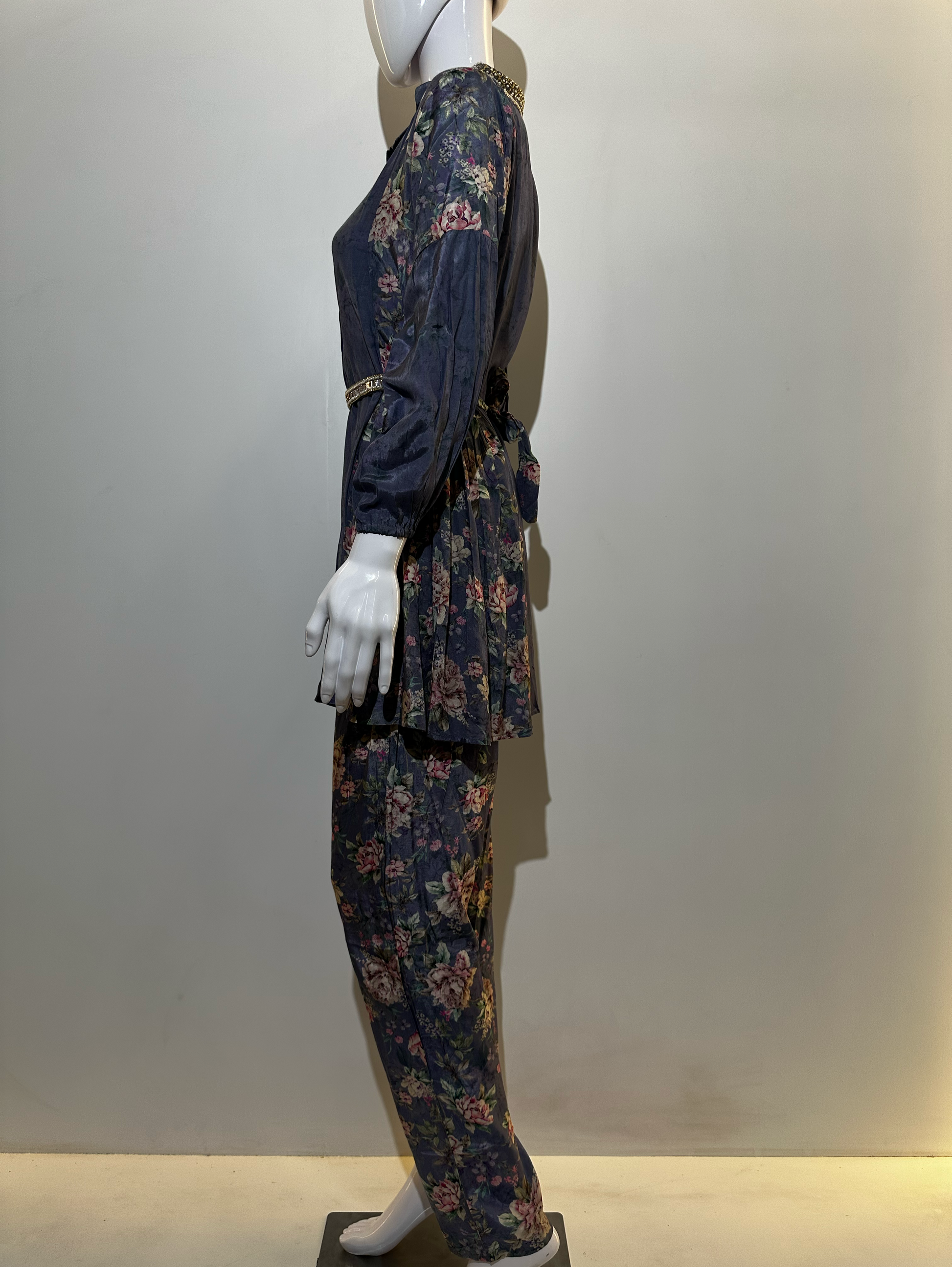 Muslin Coord Set With Premium Moti Work