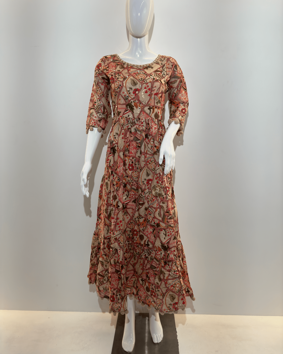 Image of Mull Cotton Mirror work Gown