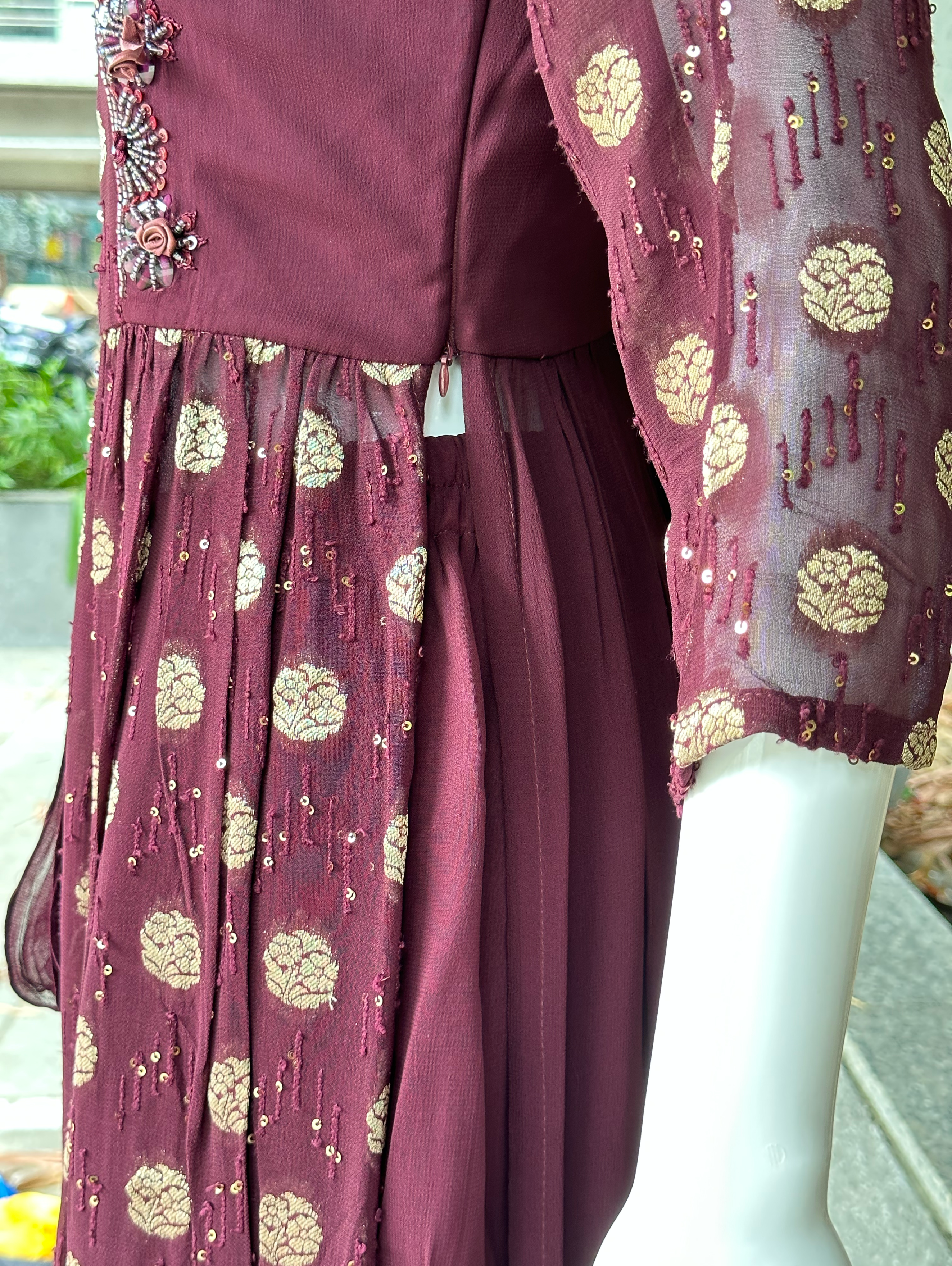 Naira Style Georgette 3 piece Dress - Premium work