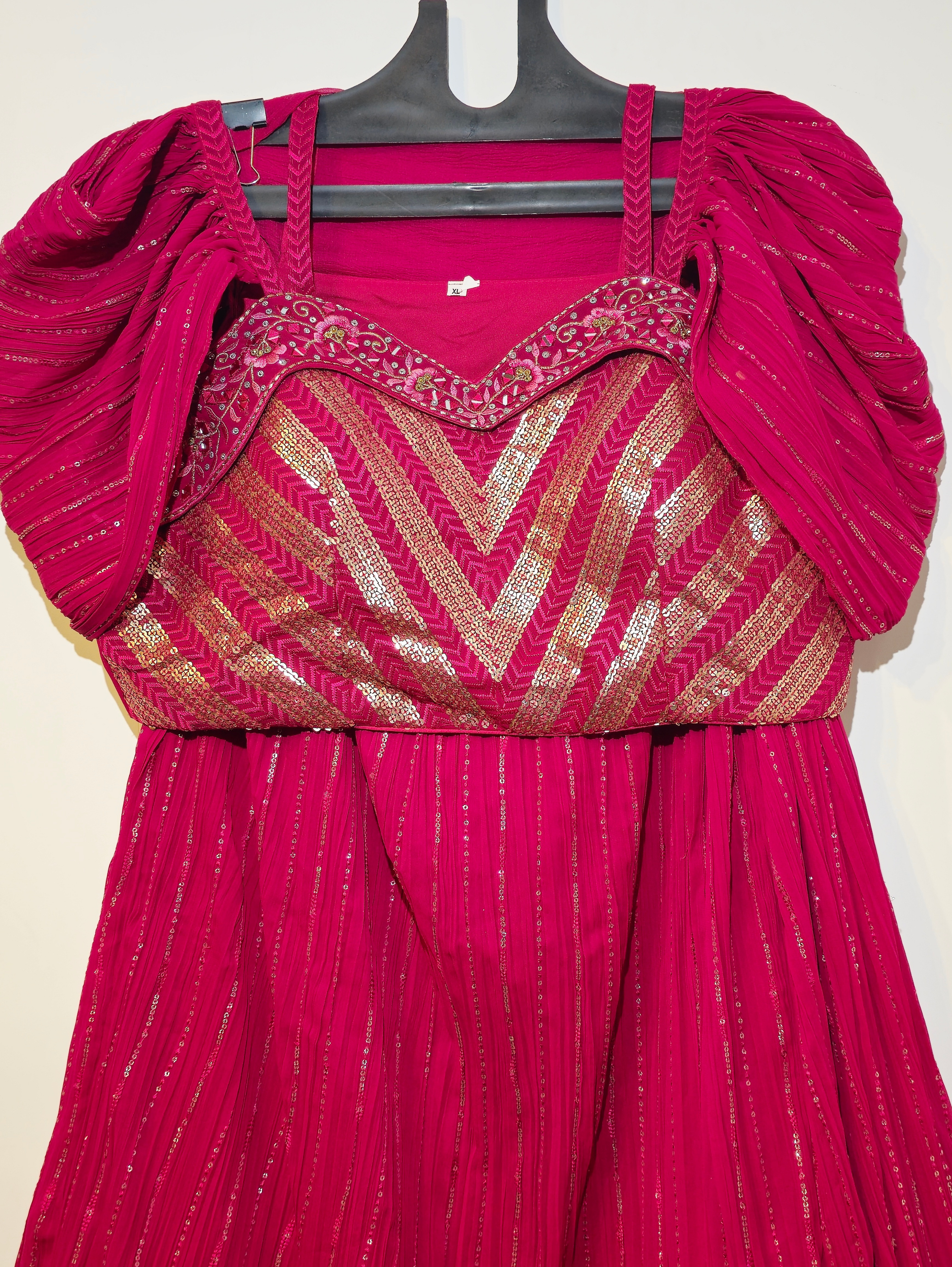 Image of Designer Georgette Crop - Top Set with work - 3 Piece