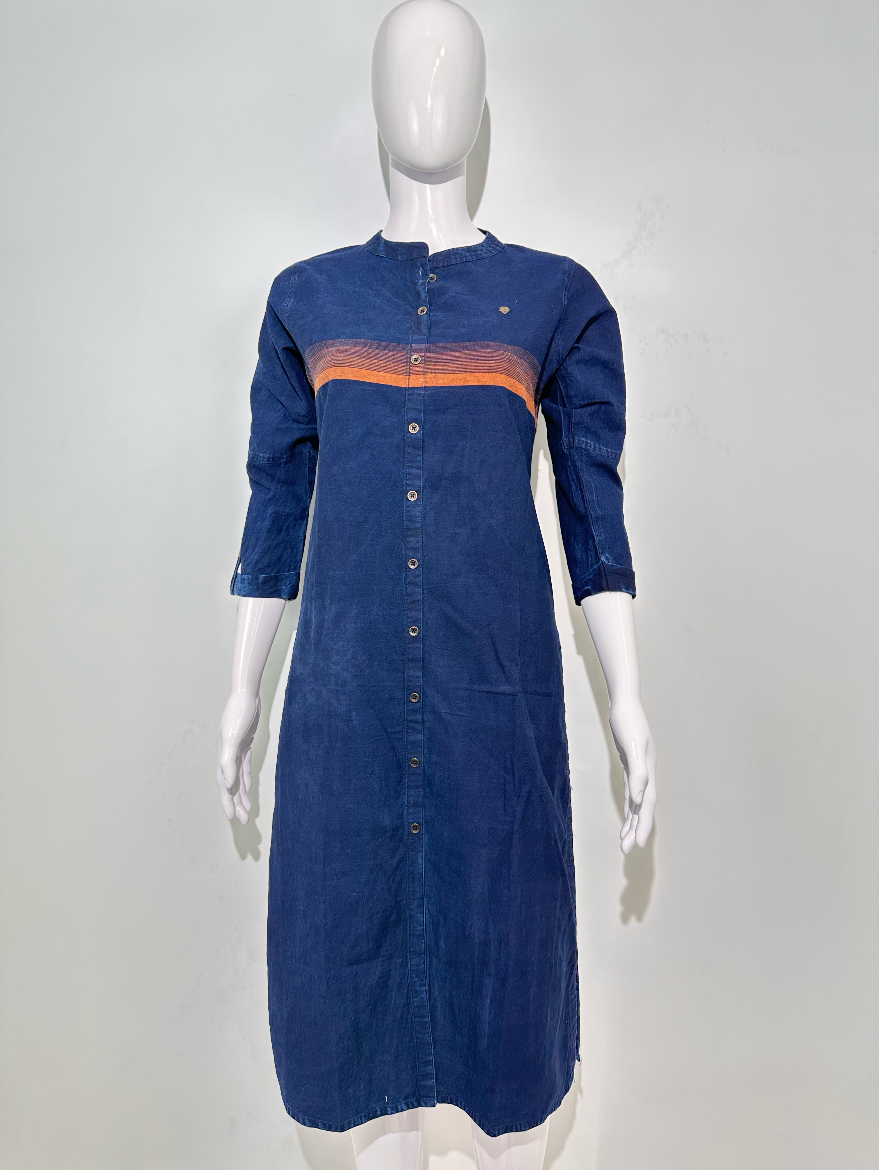 Image of Straight Denim with Stripe Print Kurti
