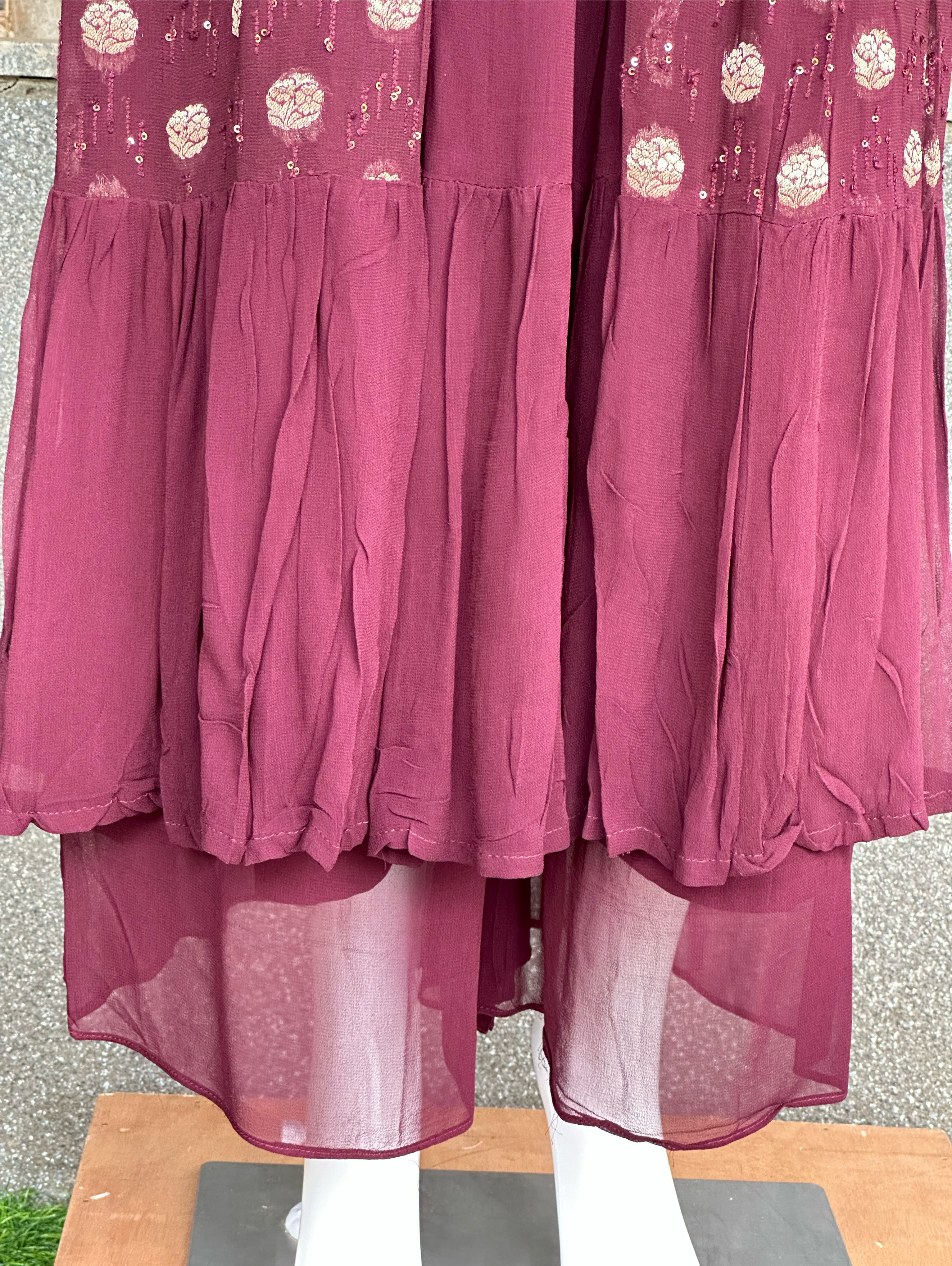 Image of Naira Style Georgette 3 piece Dress - Premium work