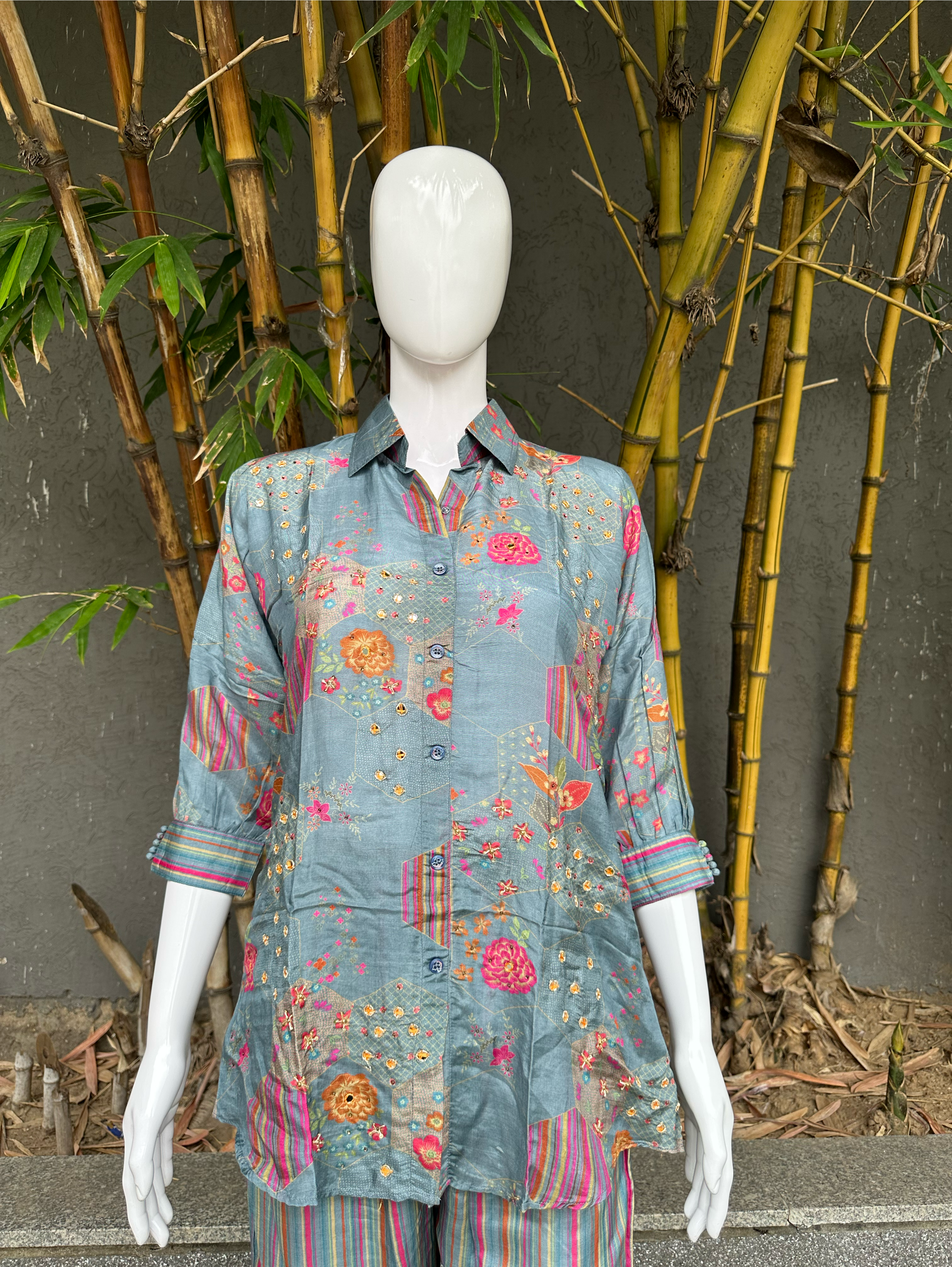 Muslin Embroidery work Coords