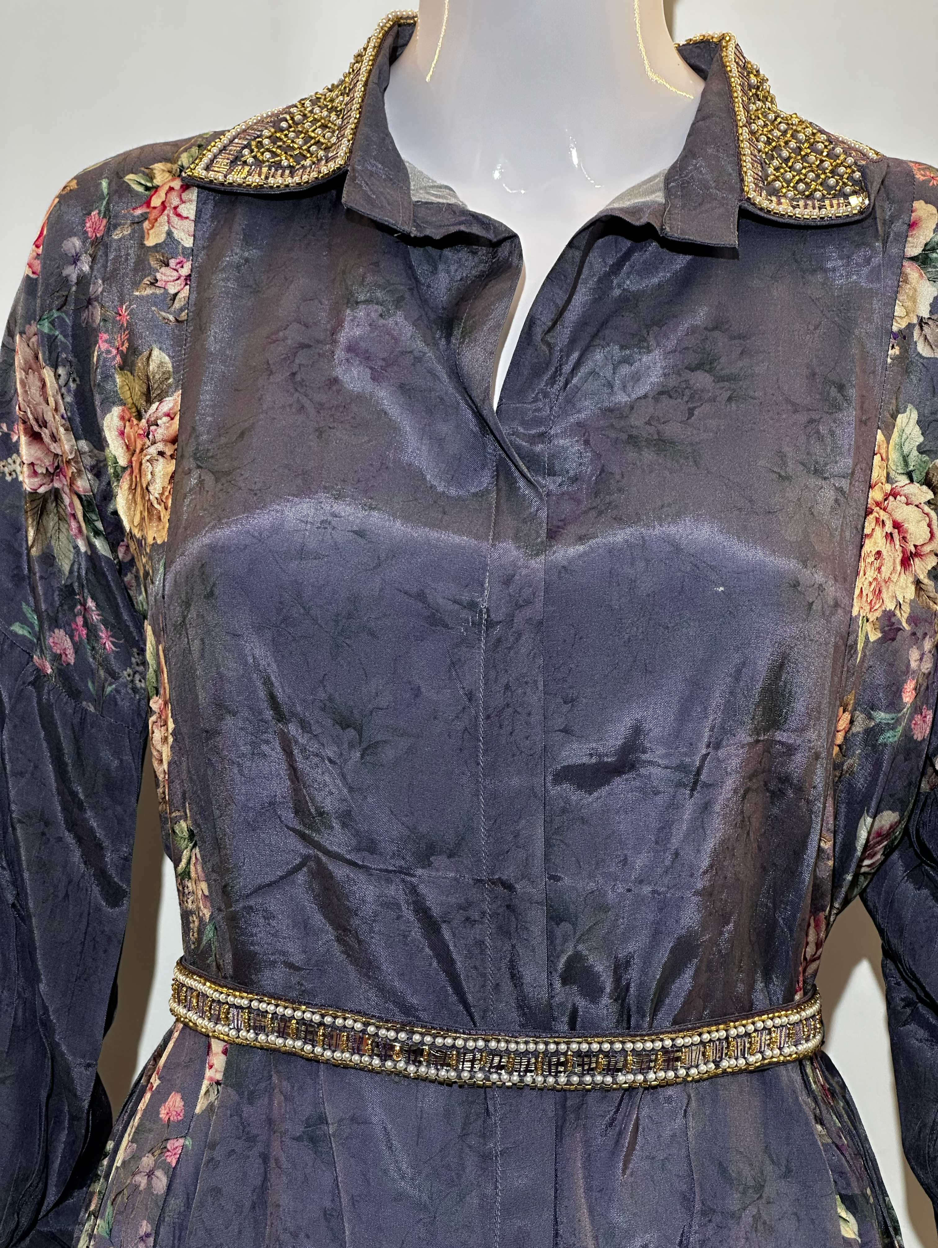 Image of Muslin Coord Set With Premium Moti Work