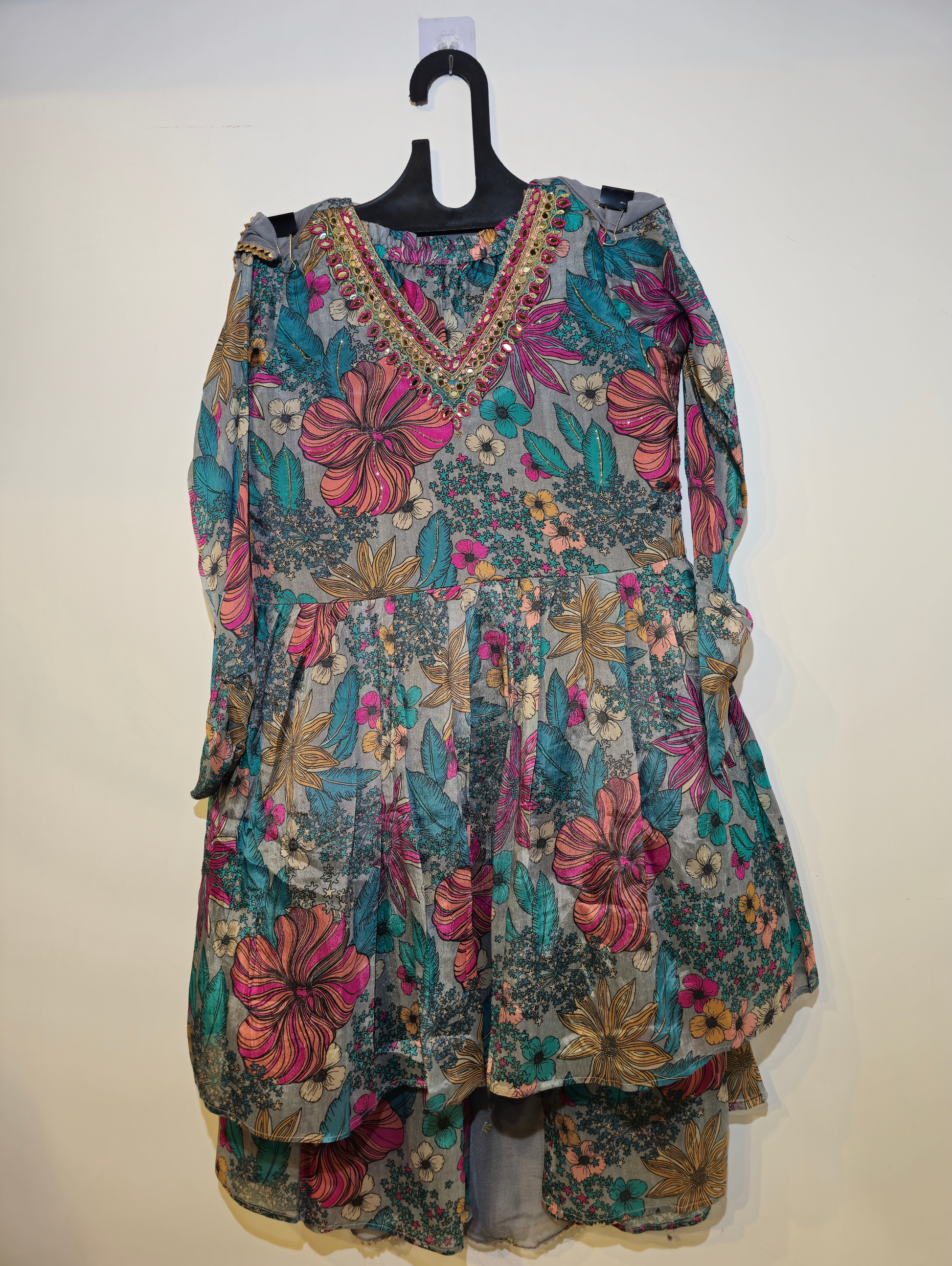 Pure Chinnon Kurti Set - 3 Piece