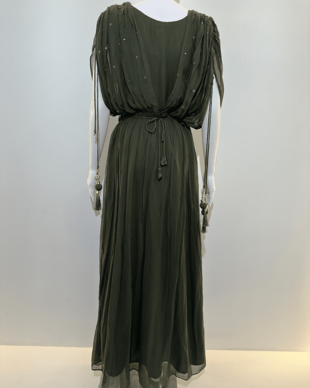 Georgette Butterfly Design Gown with Belt