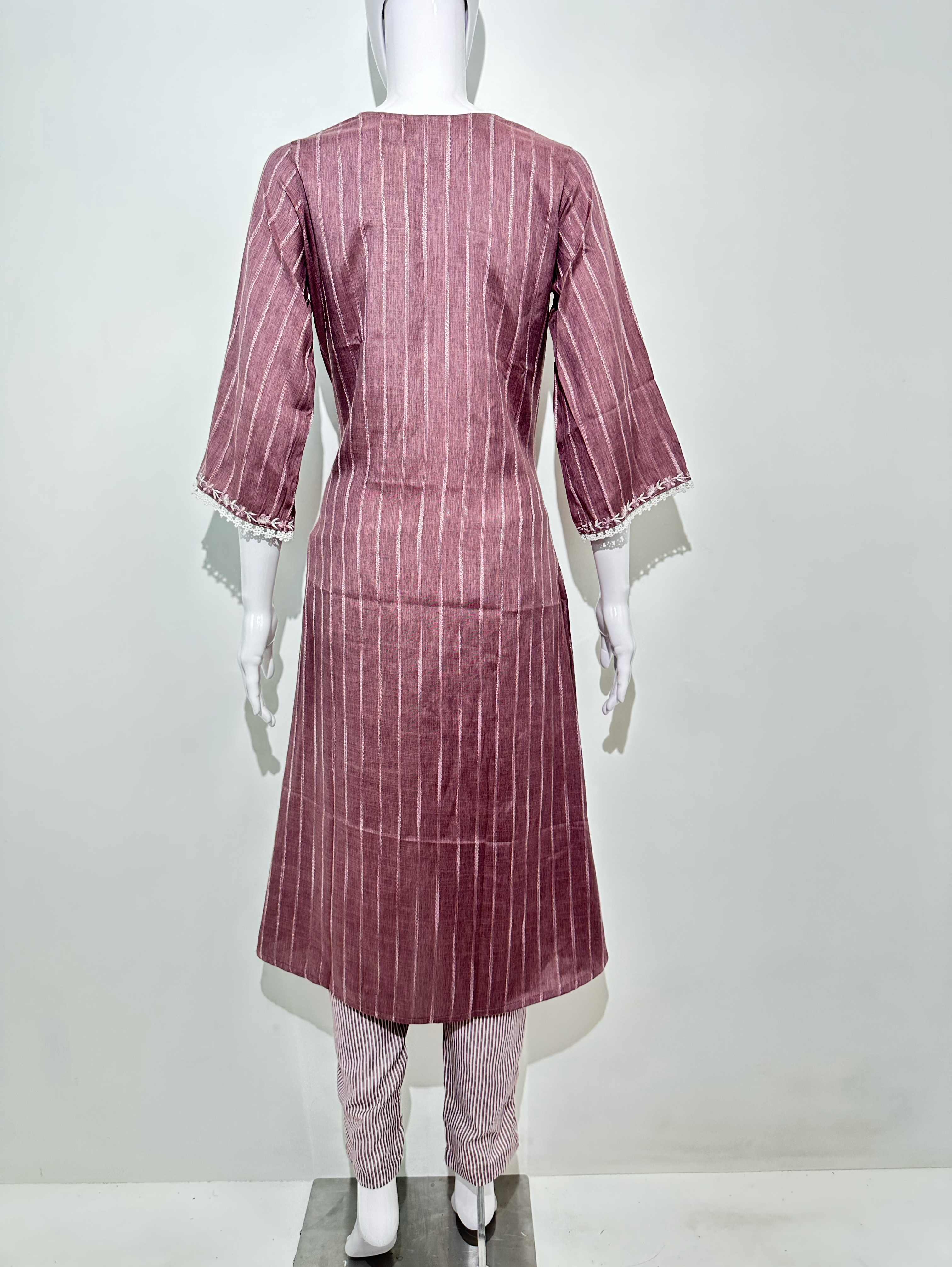 Image of Rayon V Neck Embroidery with Different cuts Coords