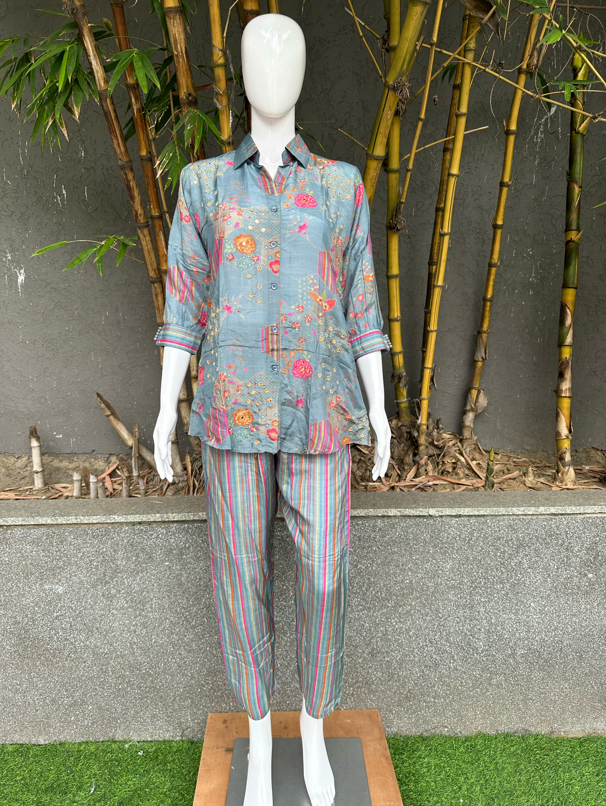 Muslin Embroidery work Coords