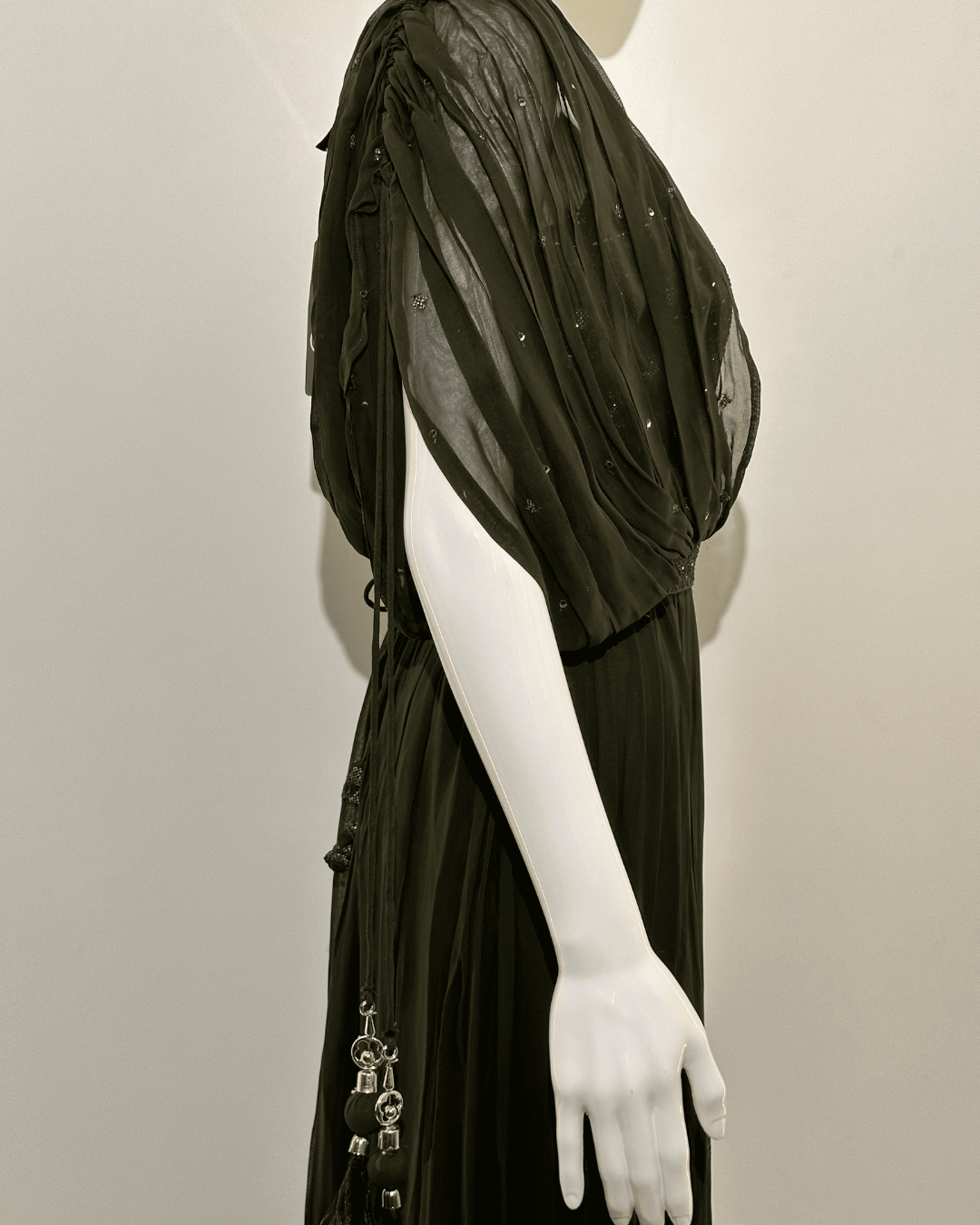 Georgette Butterfly Design Gown with Belt