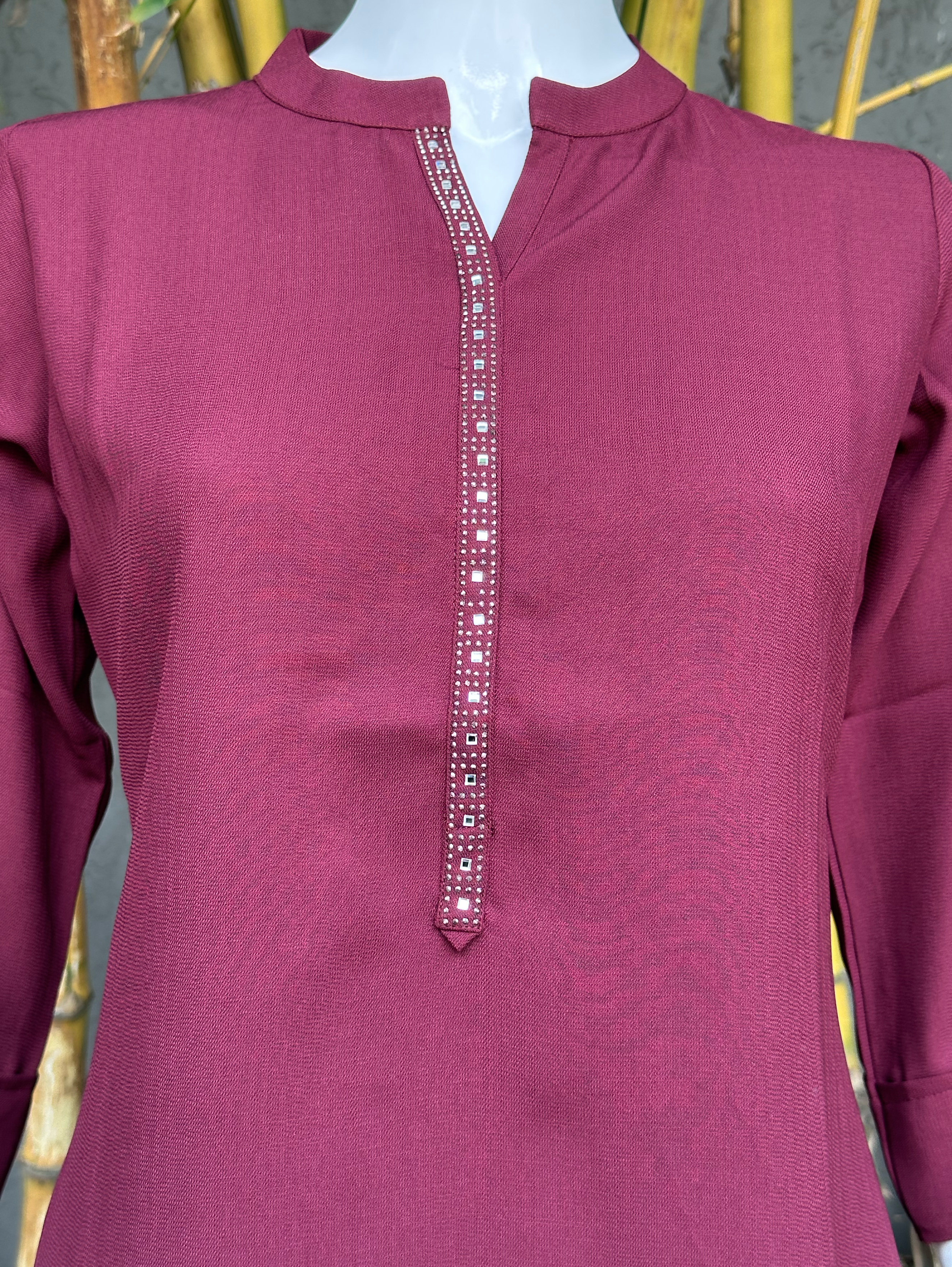 Image of Cotton Hosiery Tunic - Moti Work