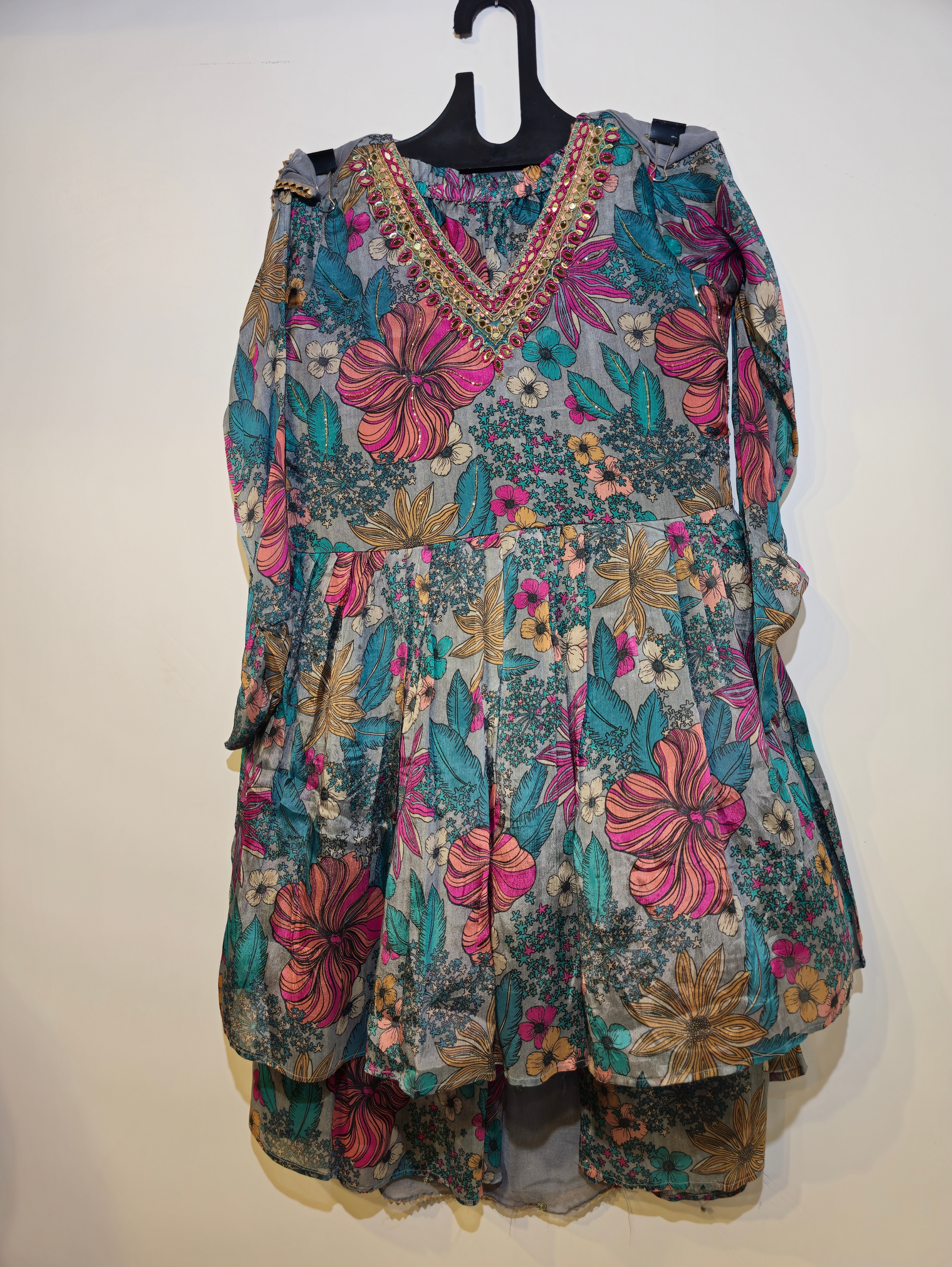 Pure Chinnon Kurti Set - 3 Piece