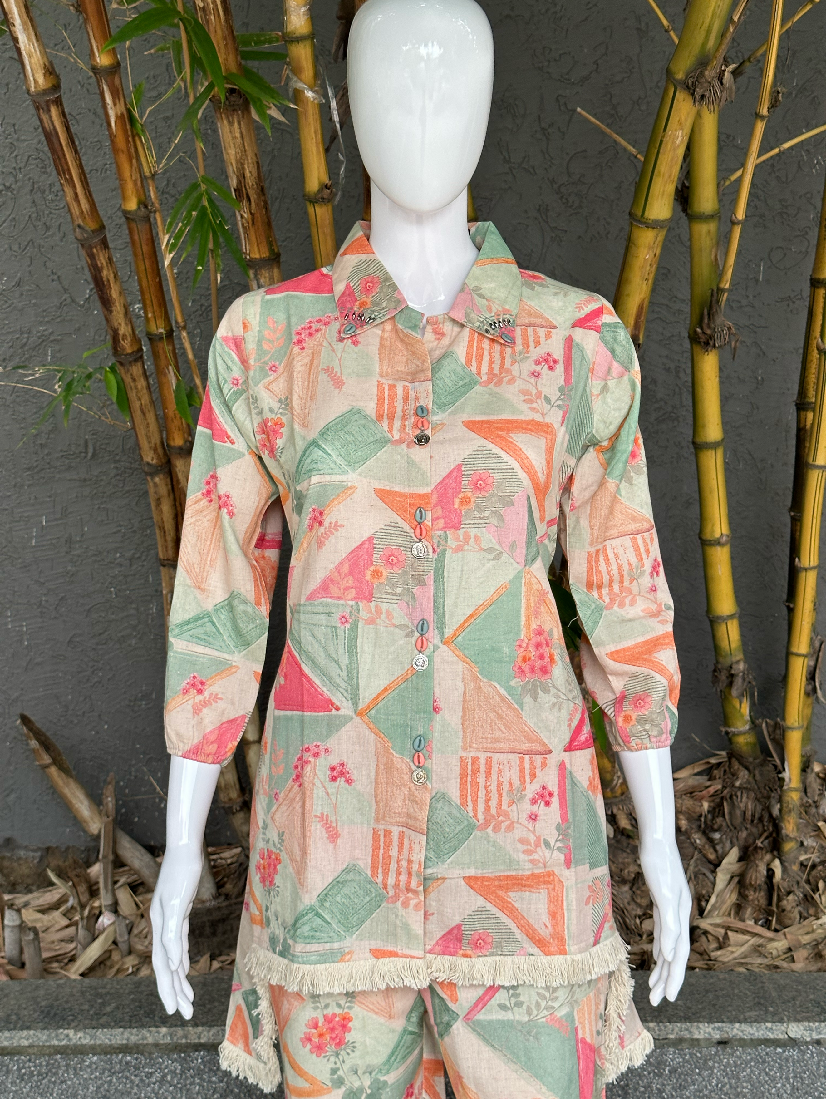 Image of Linen Cotton Coord set - Different Cuts