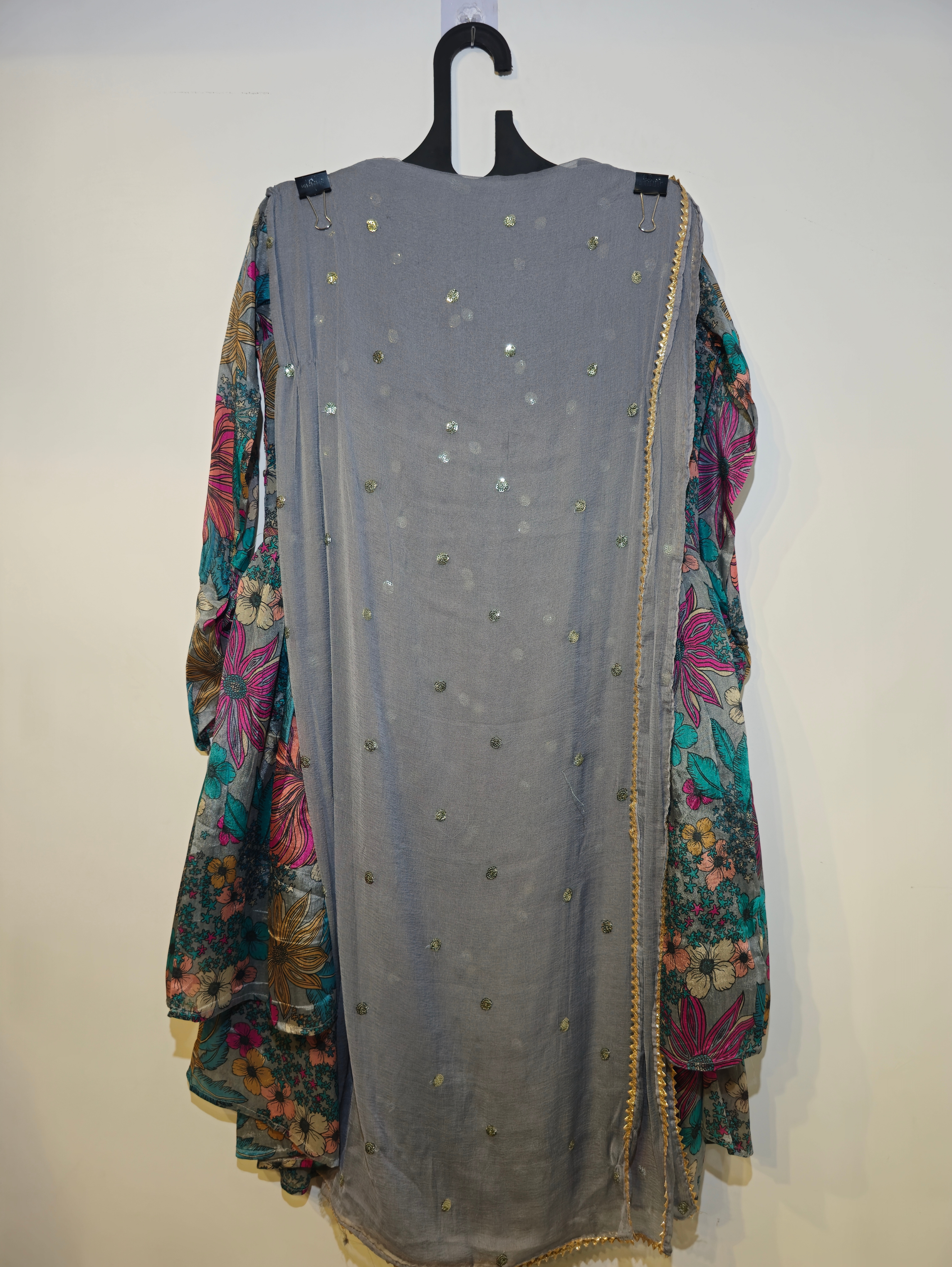 Pure Chinnon Kurti Set - 3 Piece