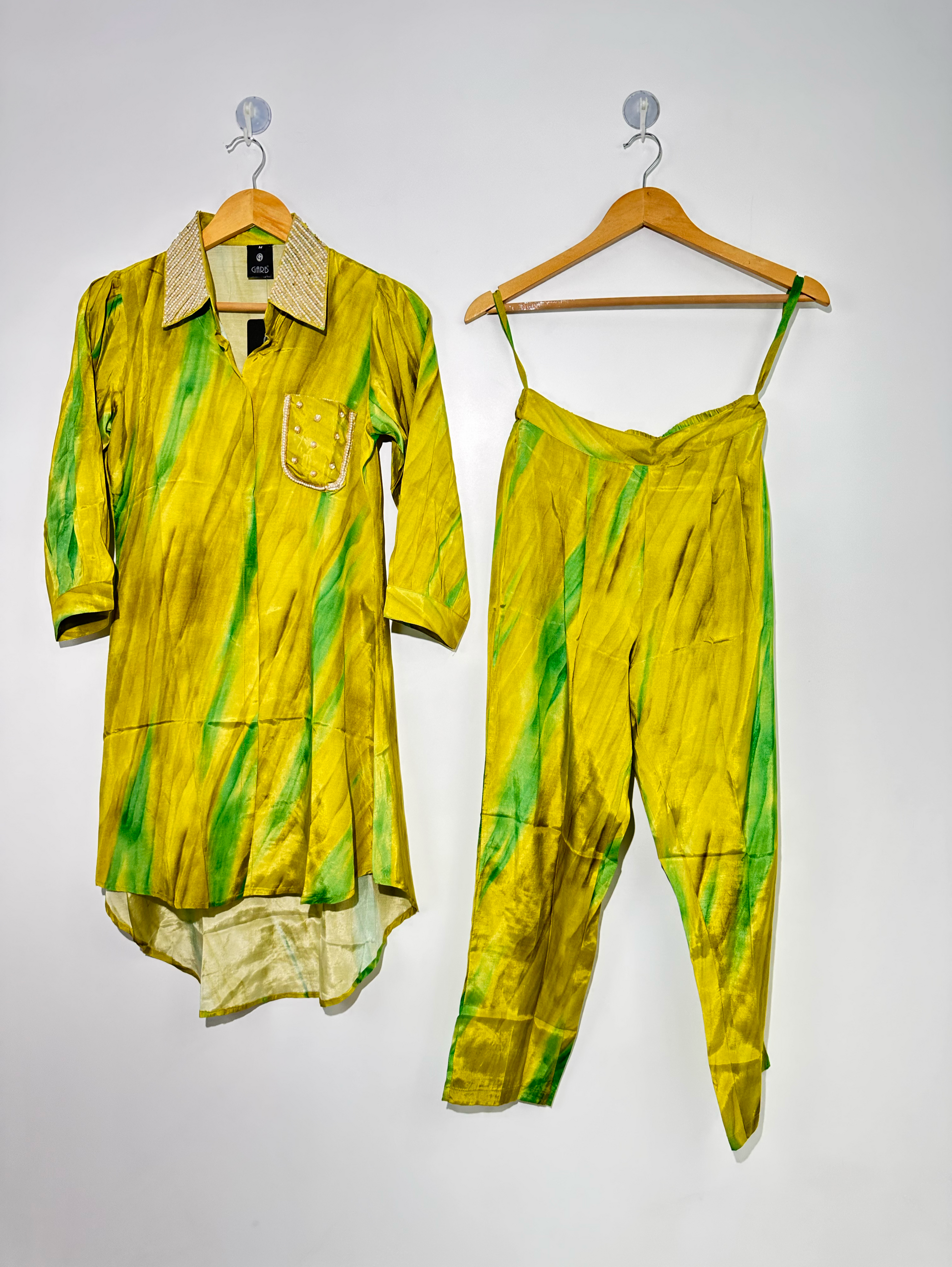 Muslin with Collar and Side Pocket work Coords