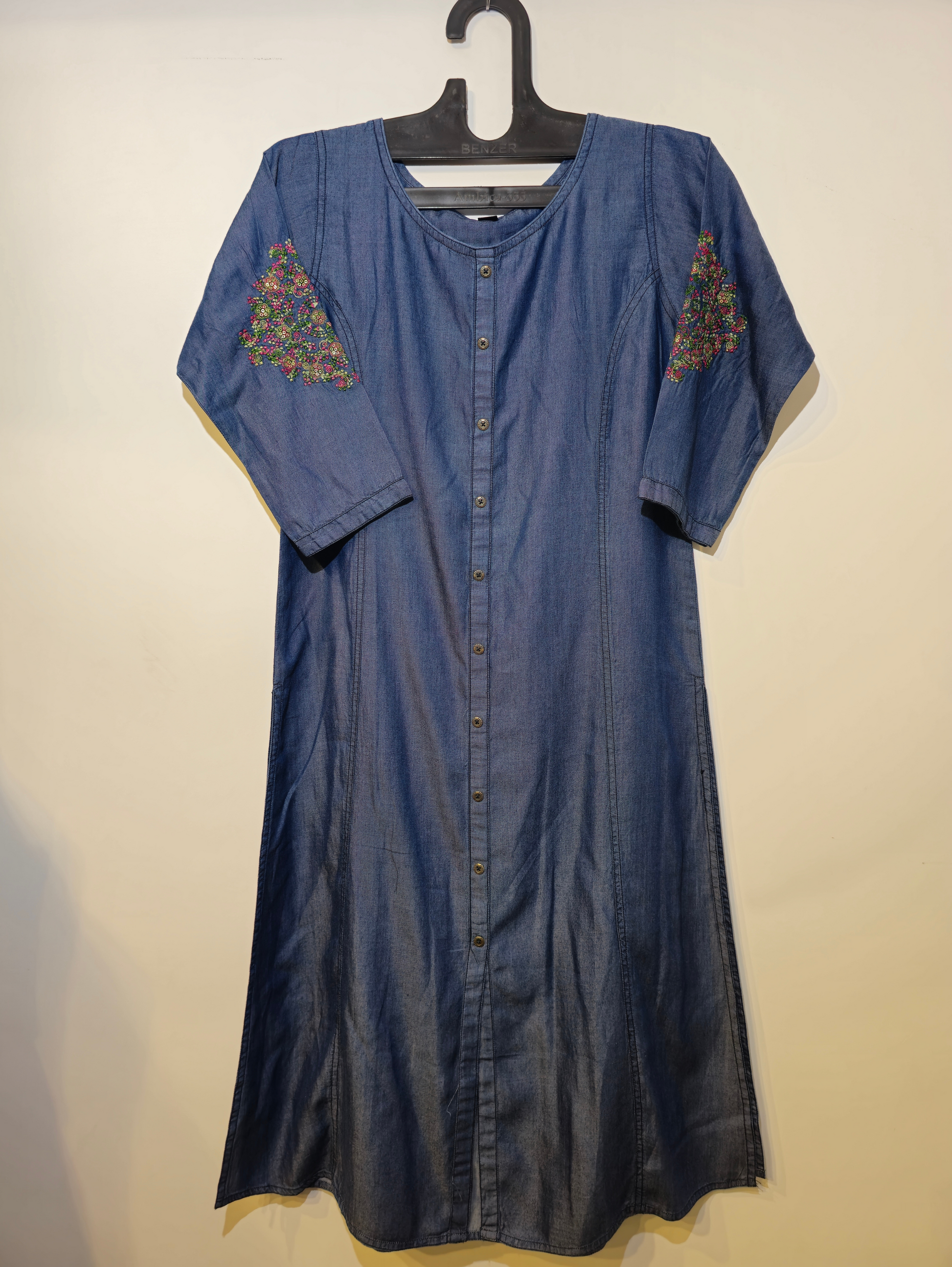 Designer Denim Straight Kurti