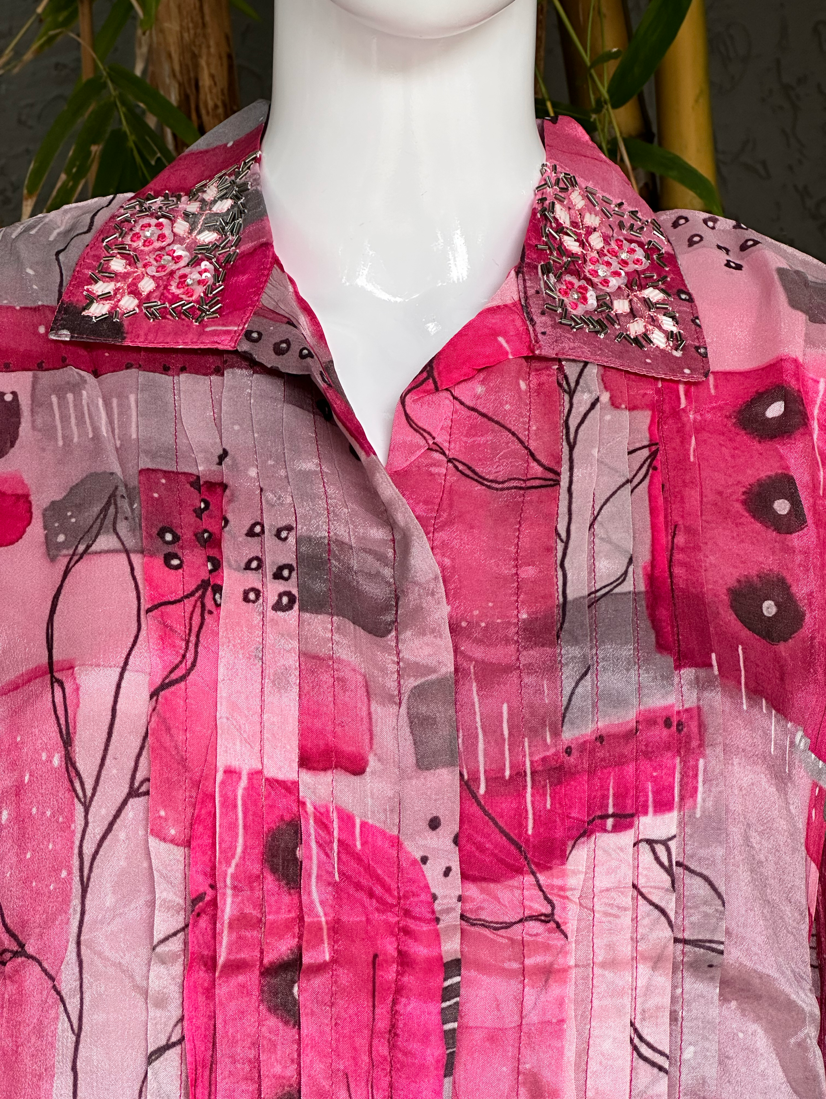 Pure Chinnon Print with Collar work - Coord Set