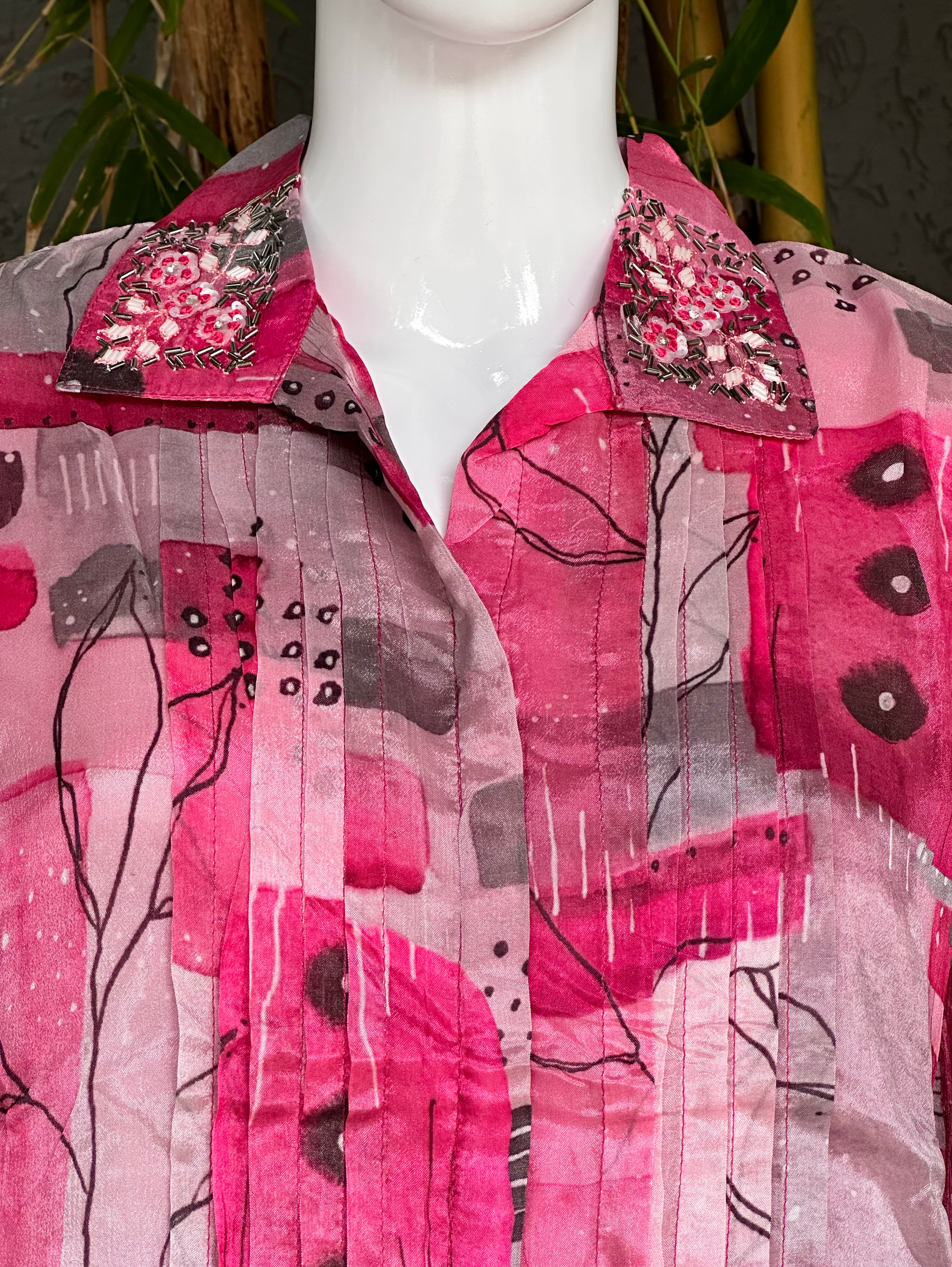 Pure Chinnon Print with Collar work - Coord Set