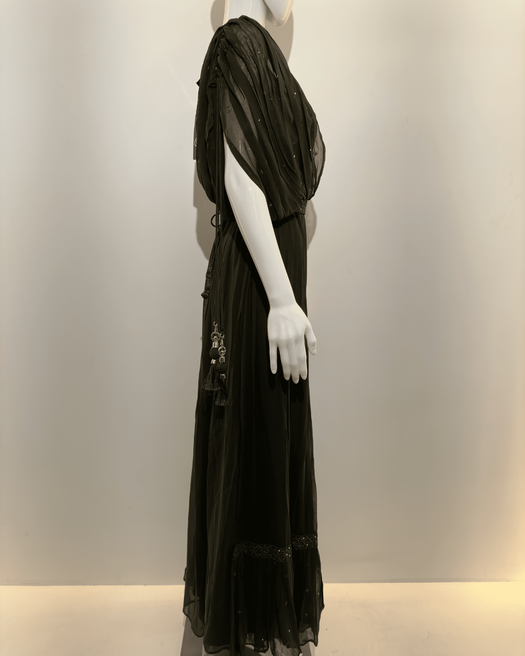 Georgette Butterfly Design Gown with Belt