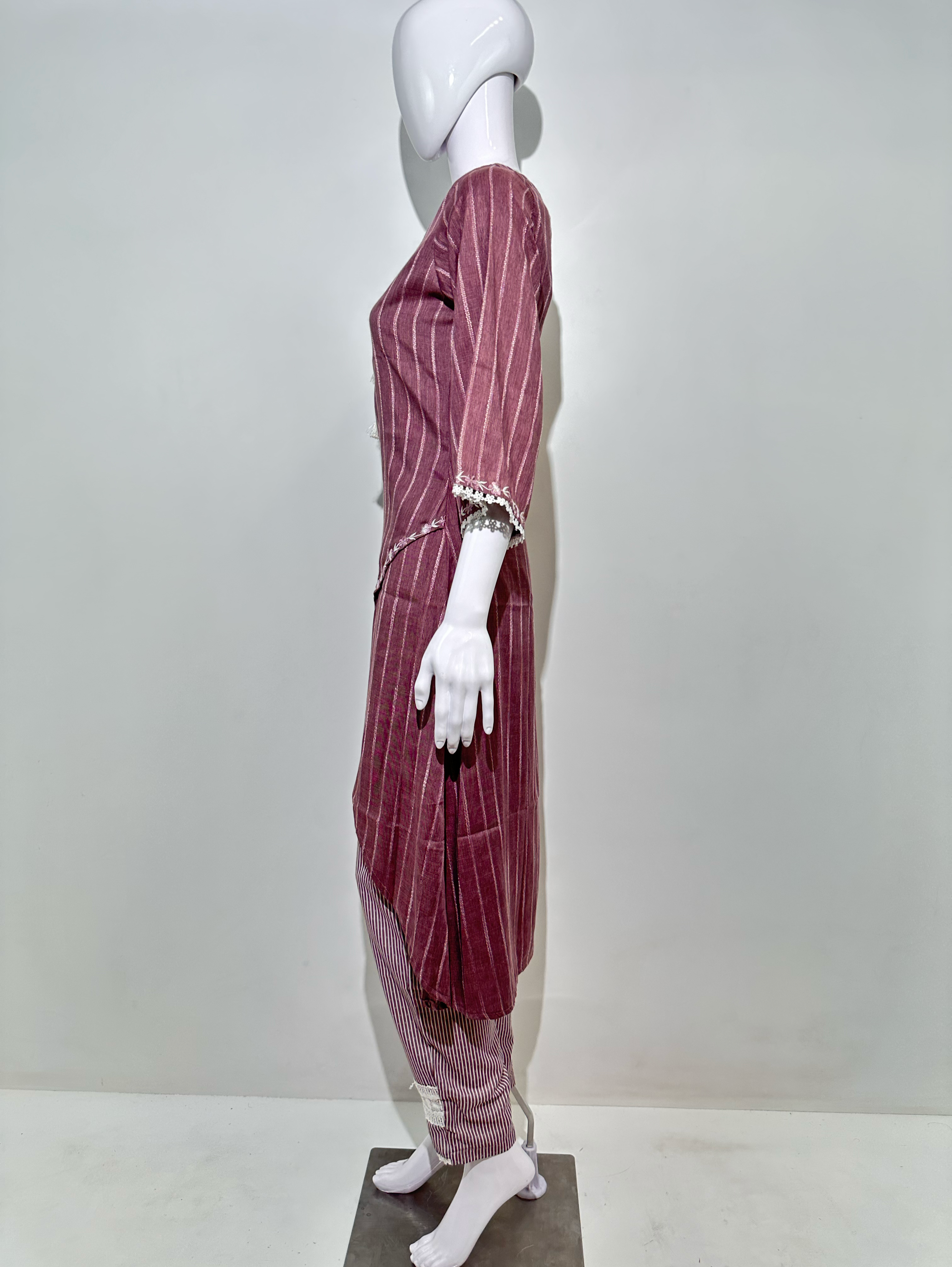 Image of Rayon V Neck Embroidery with Different cuts Coords