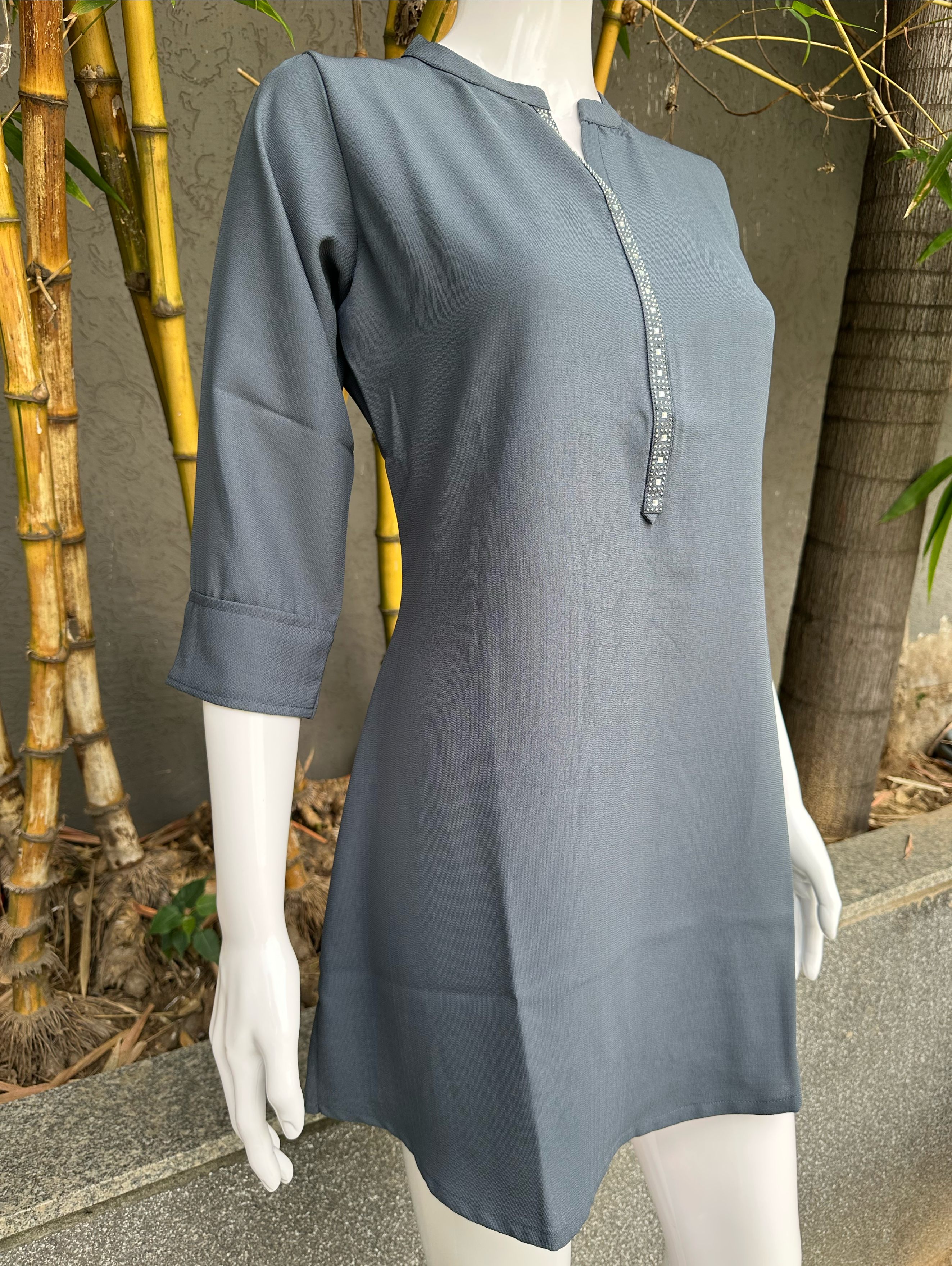 Image of Cotton Hosiery Tunic - Moti Work