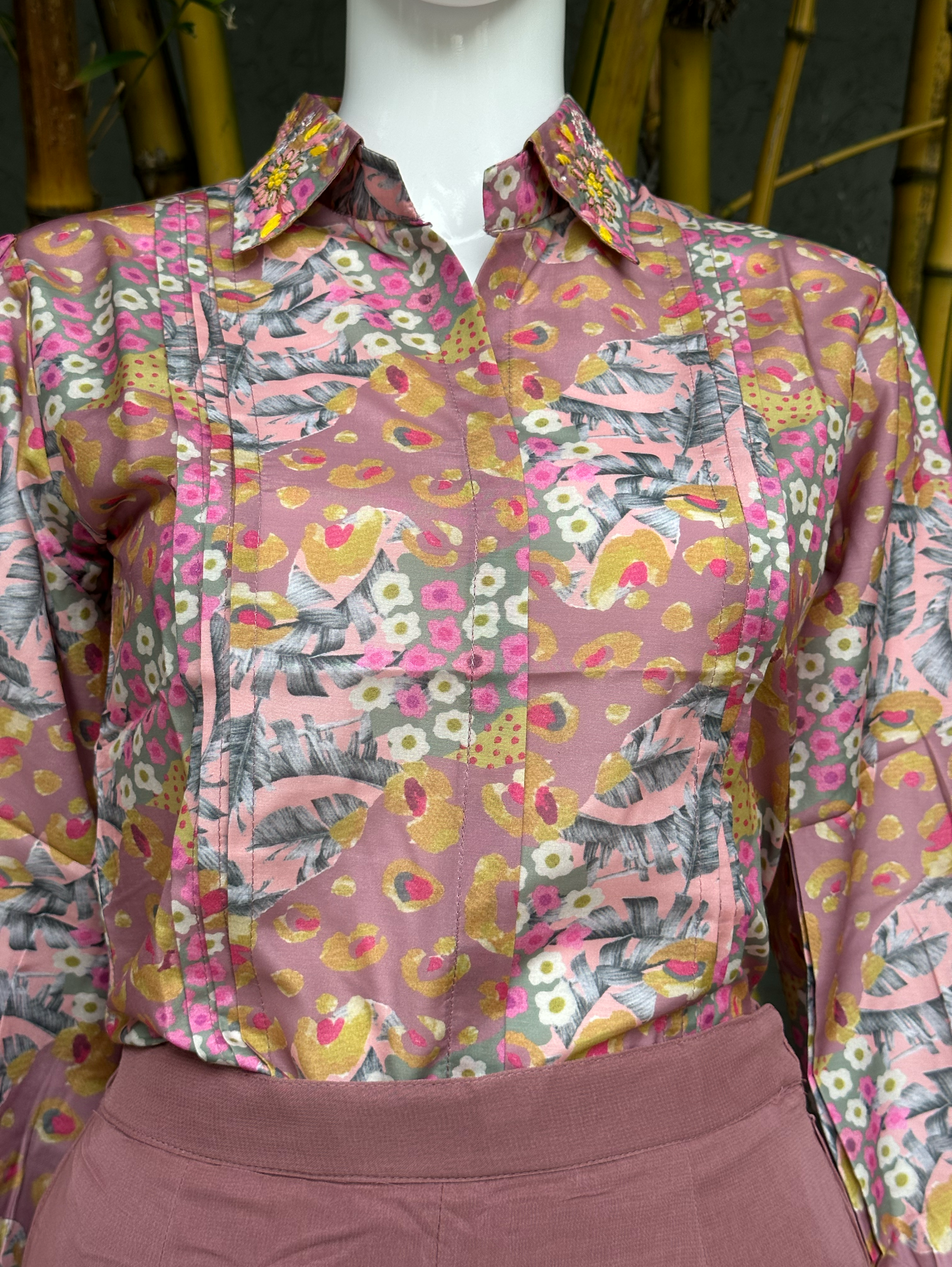 Image of Muslin Coords with Georgette Palazzo - Pink