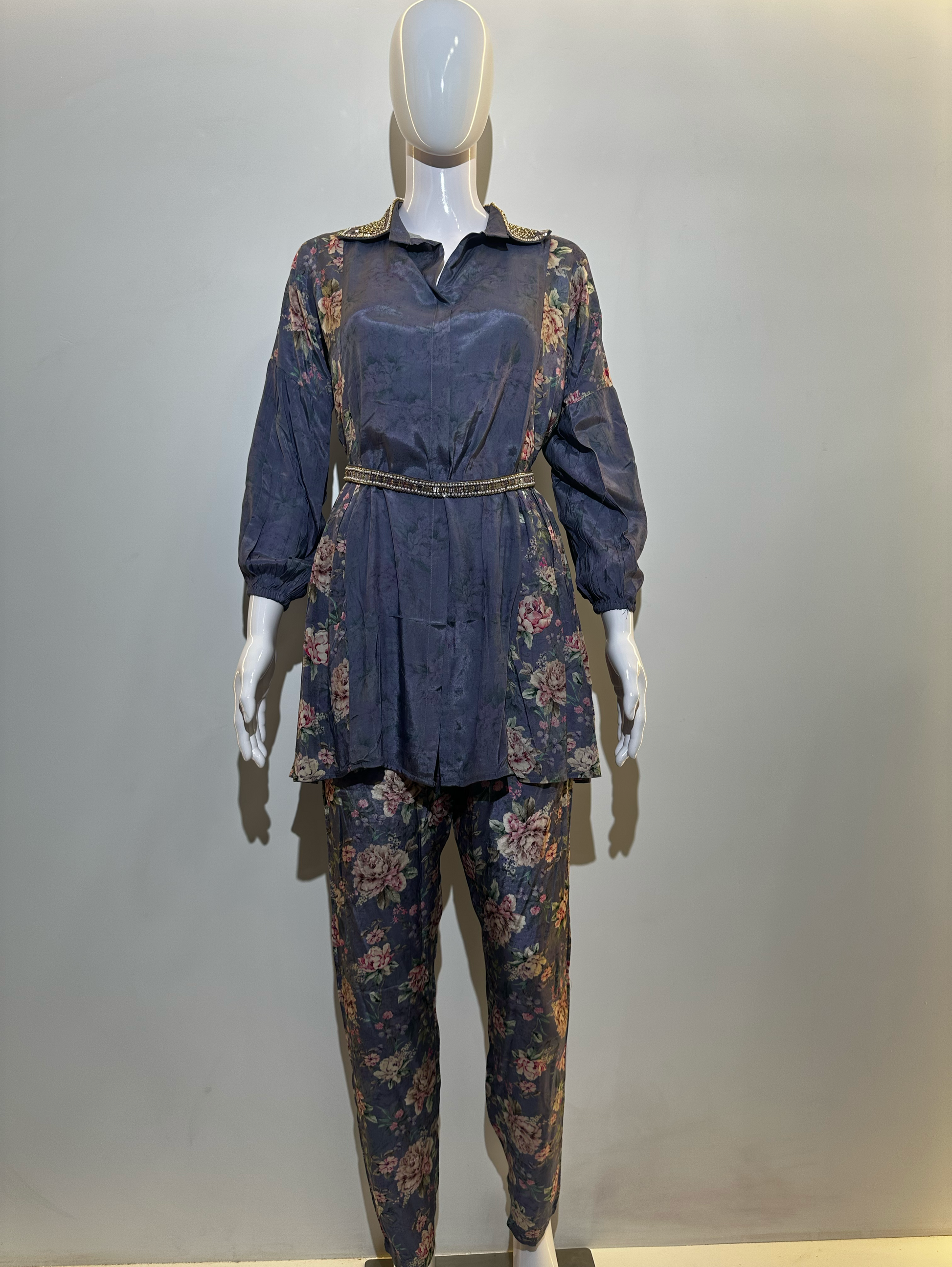 Muslin Coord Set With Premium Moti Work