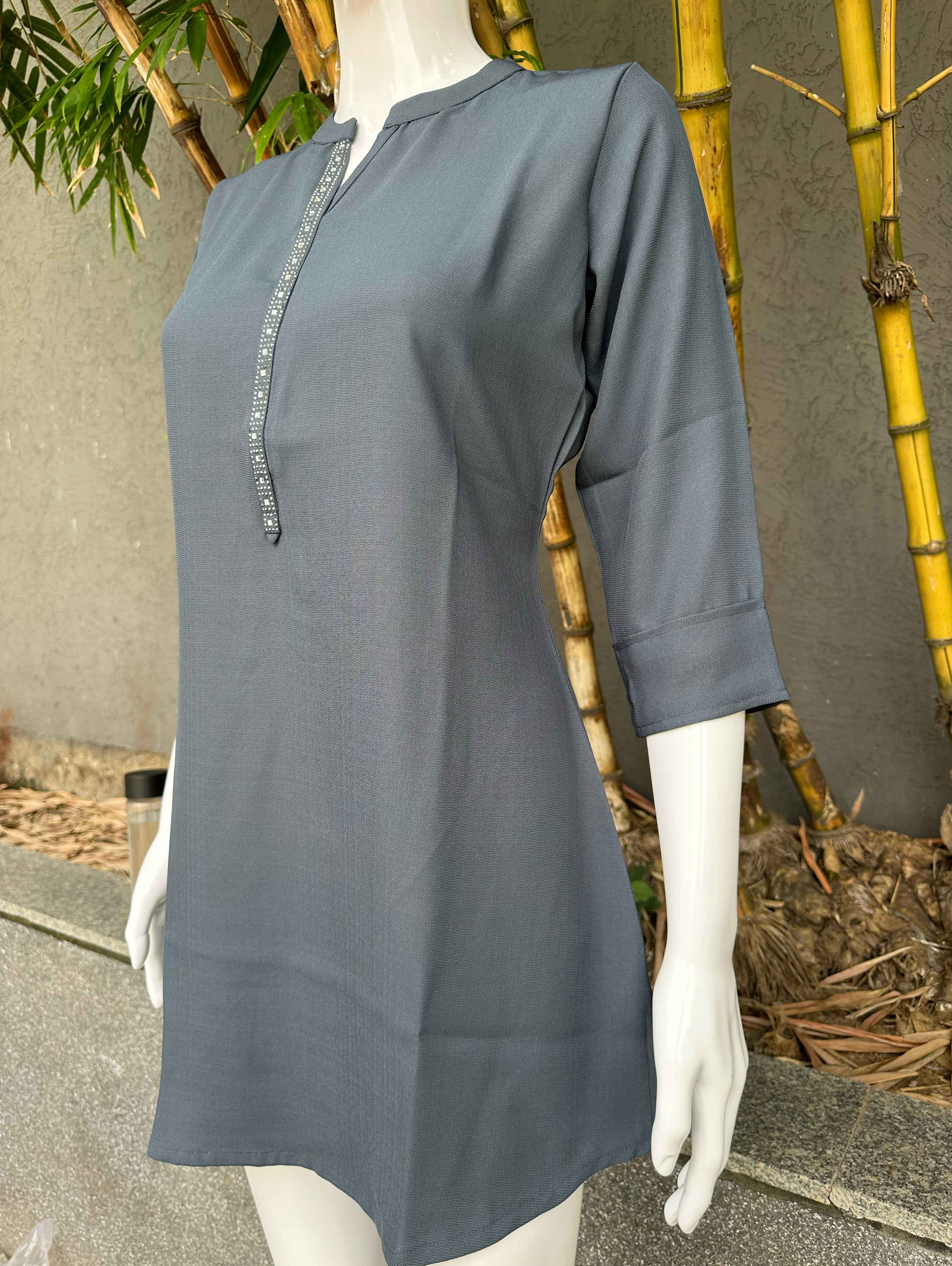 Image of Cotton Hosiery Tunic - Moti Work